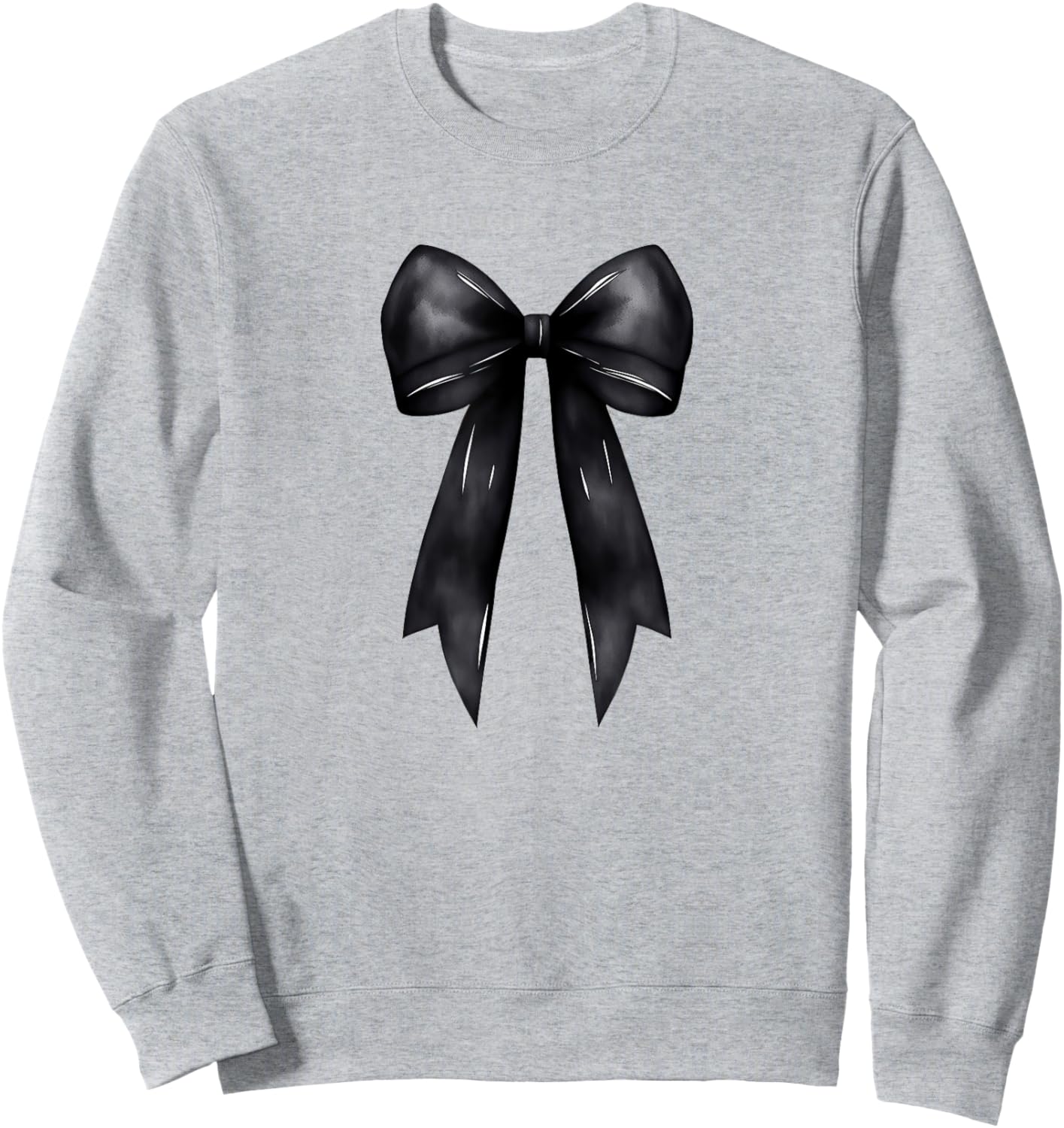 Aesthetic Black Bow Ribbon Watercolor Sweatshirt - Sweatshirt | Ash