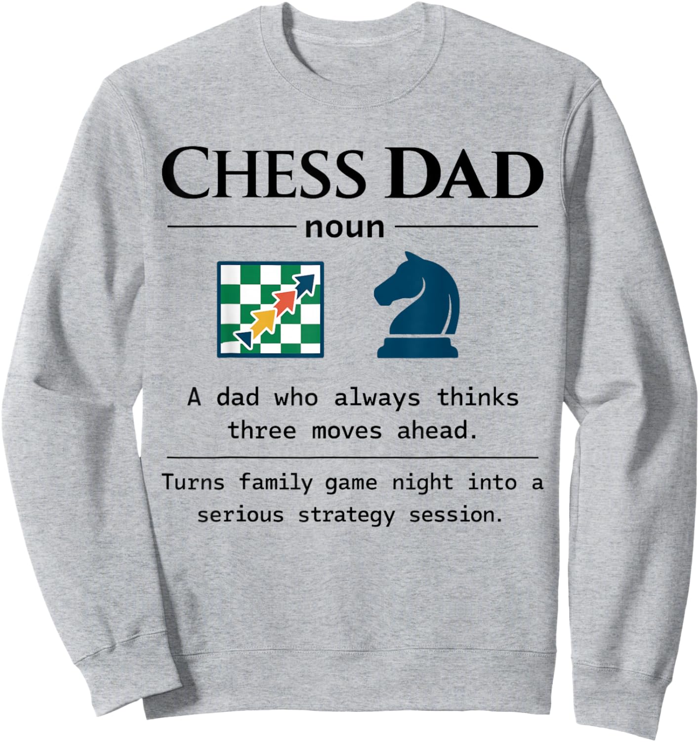 Chess dad Definition Gifts Fathers Day Men Sweatshirt - Sweatshirt | Ash
