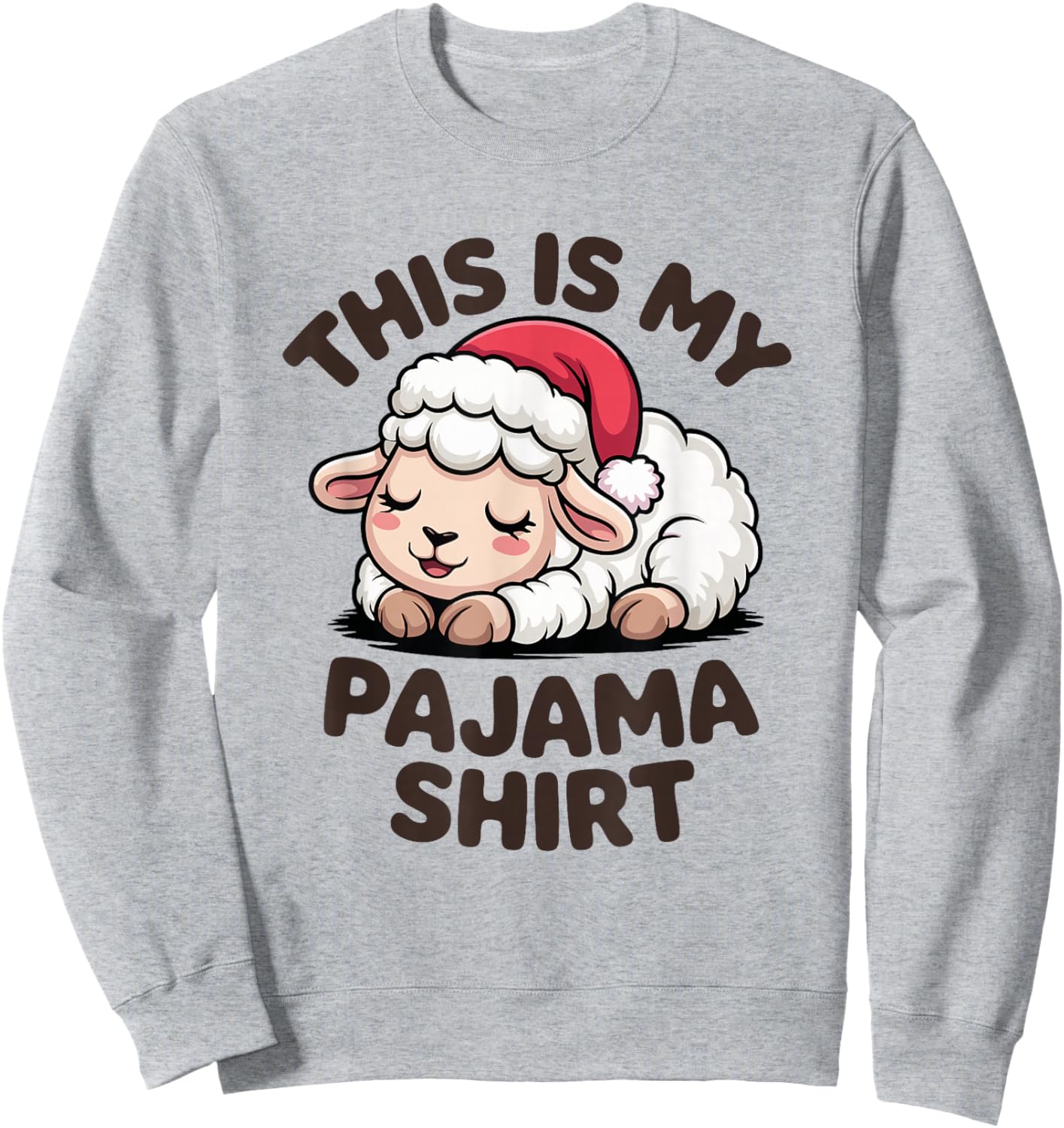 This is My Pajama Cute Lamb Christmas Pajamas Sweatshirt - Sweatshirt | Ash