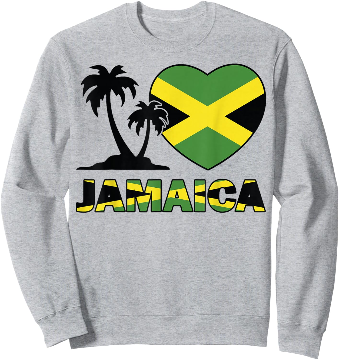 Jamaica-Shirt I love Jamaican Flag Women Men Kids Boys Sweatshirt - Sweatshirt | Ash