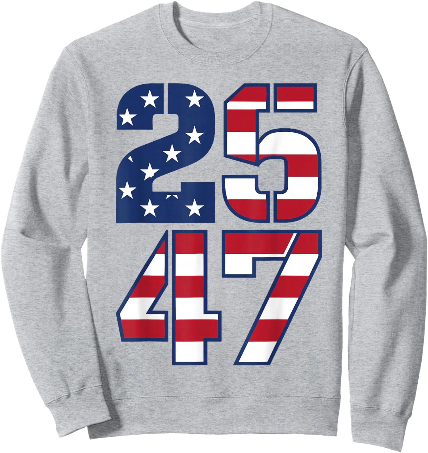 2547 Patriotic Vintage USA American Flag 25 47 Sweatshirt - Sweatshirt | Ash