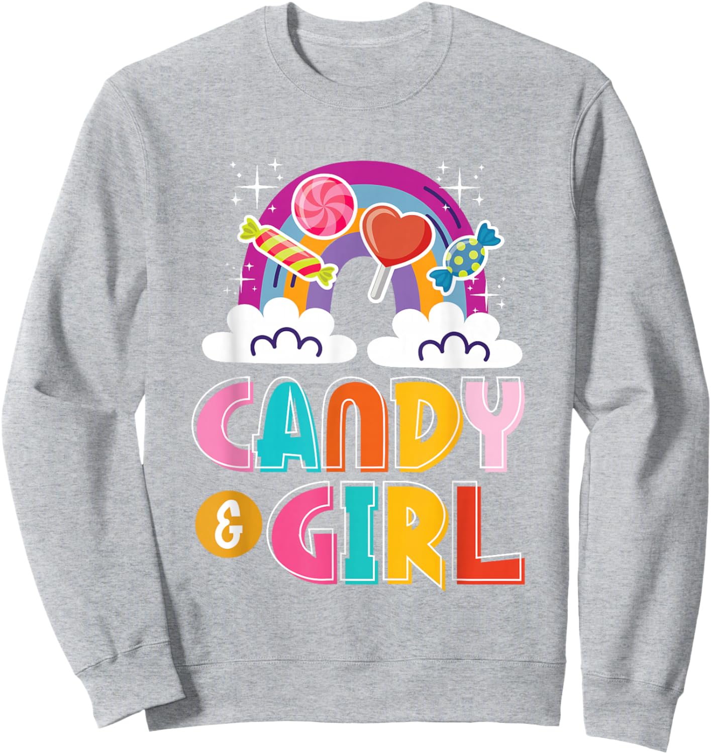 Cute Candy Girl Shirt Rainbow Cotton Candy Sweatshirt - Sweatshirt | Ash