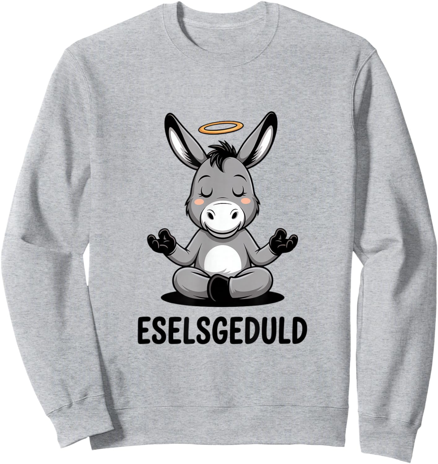 ESELSGEDULD Lustiger Meditierender Esel Yoga Sweatshirt - Sweatshirt | Ash