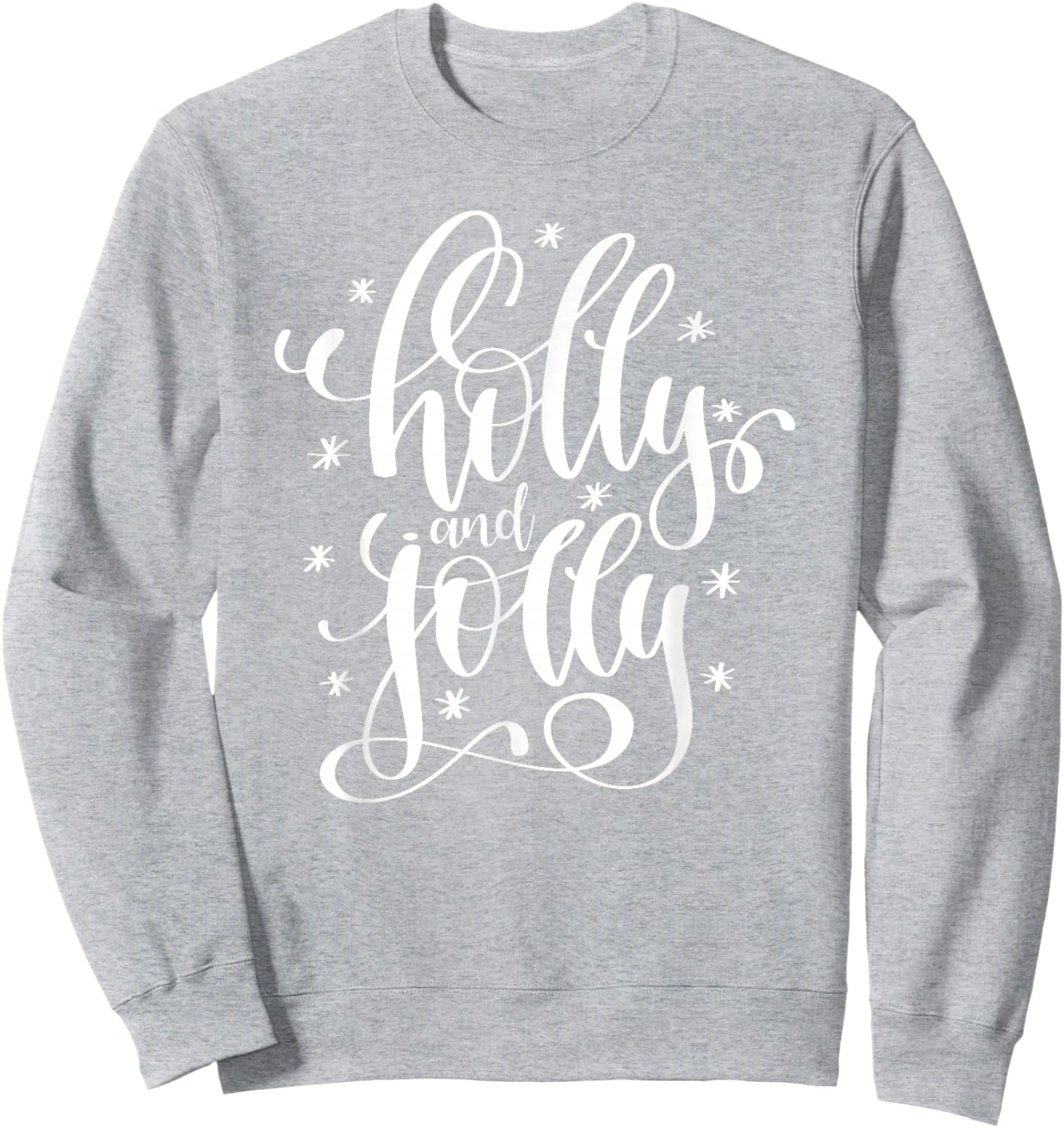 Holly and Jolly Festive Christmas Holiday Pajama Cute Sweatshirt - Sweatshirt | Ash