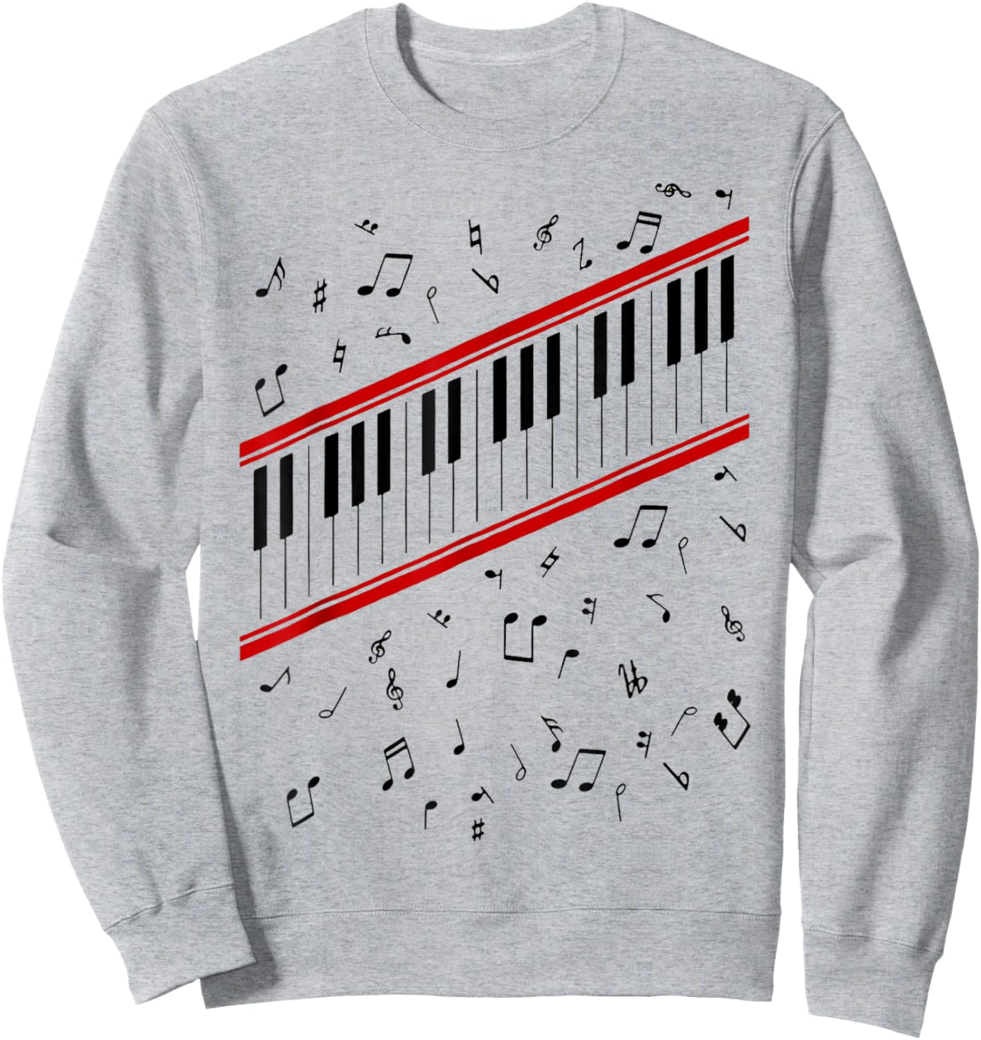 Retro Piano Keyboard Music Notes 80s Vibe Sweatshirt - Sweatshirt | Ash