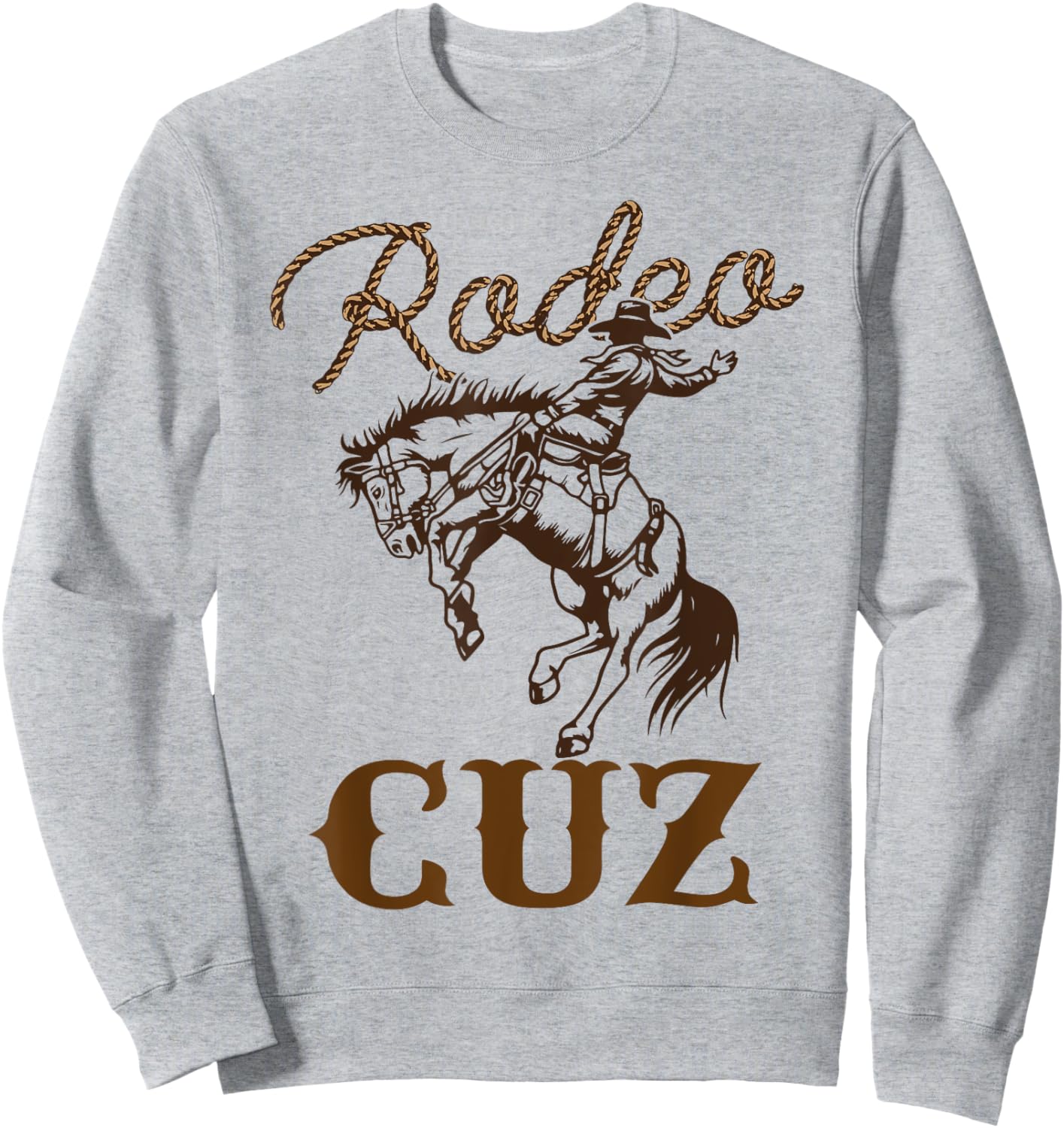 Cuz Birthday Cowboy Cowgirl Western Rodeo Cousin Bday Party Sweatshirt - Sweatshirt | Ash