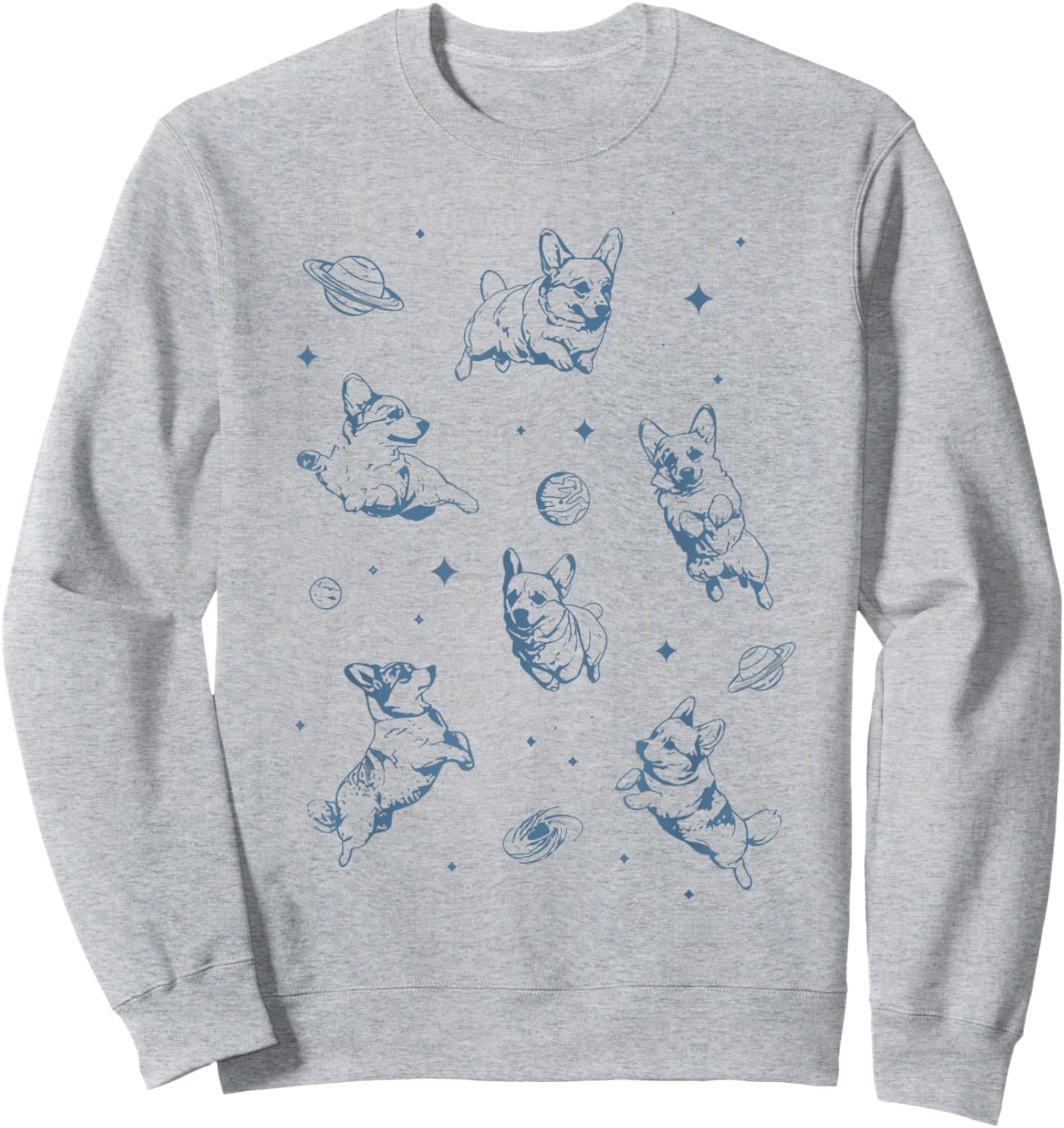 Retro 90's Corgi in Space Galaxy Dog Shirt Corgi Dog Mom Sweatshirt - Sweatshirt | Ash