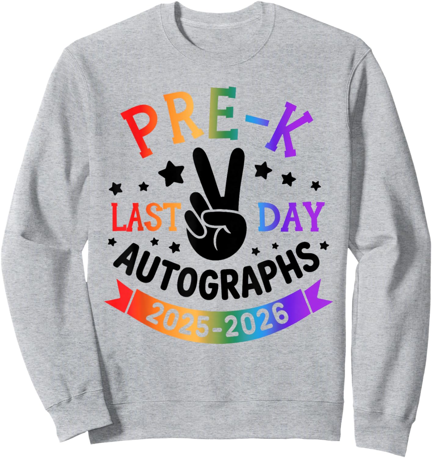 Last Day of School Autograph Pre-K Graduation 2026 Kids Sweatshirt - Sweatshirt | Ash