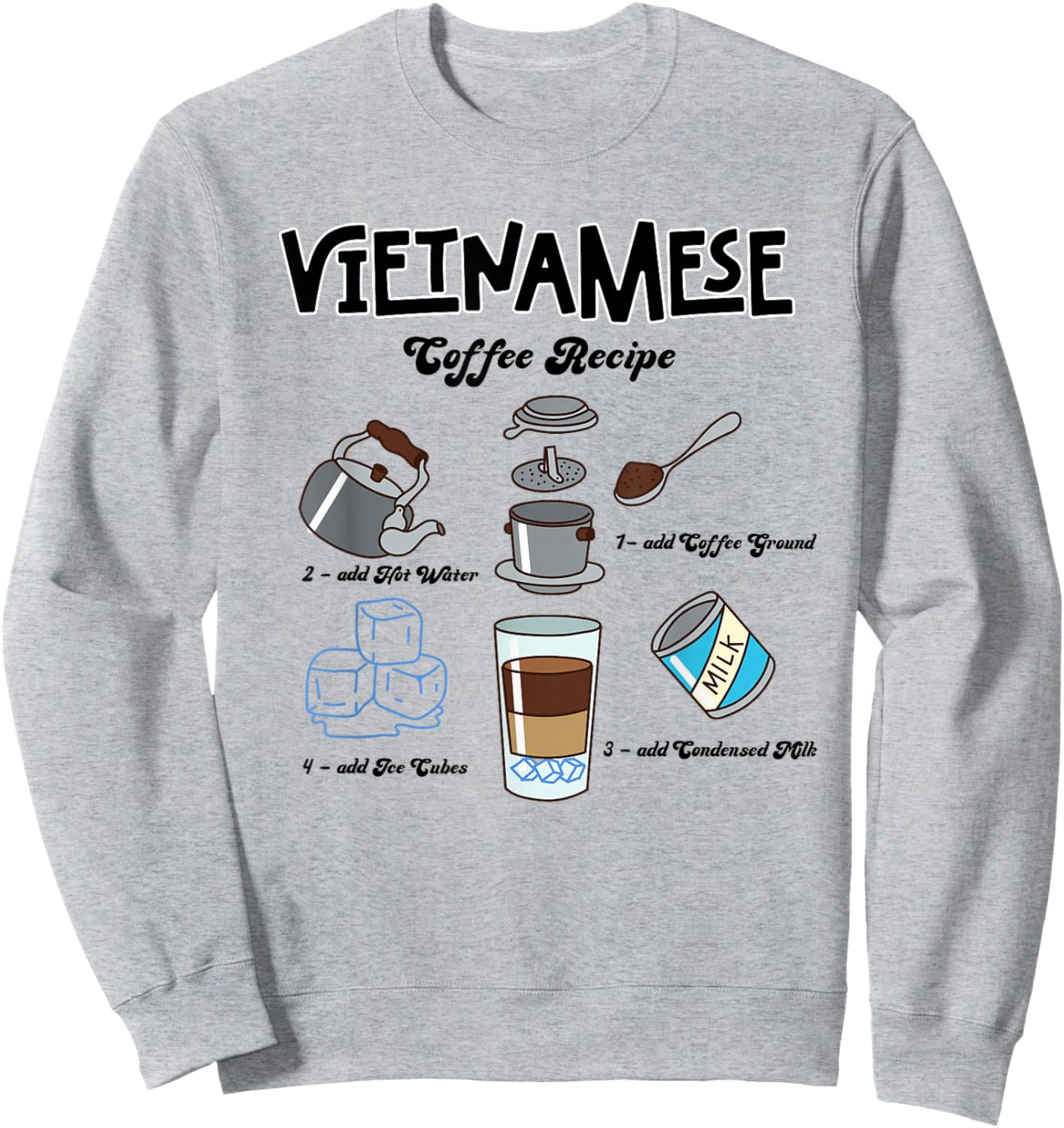 Vietnam Fierté Vietnamienne Vietnamien Café Ca Phe Sweatshirt - Sweatshirt | Ash