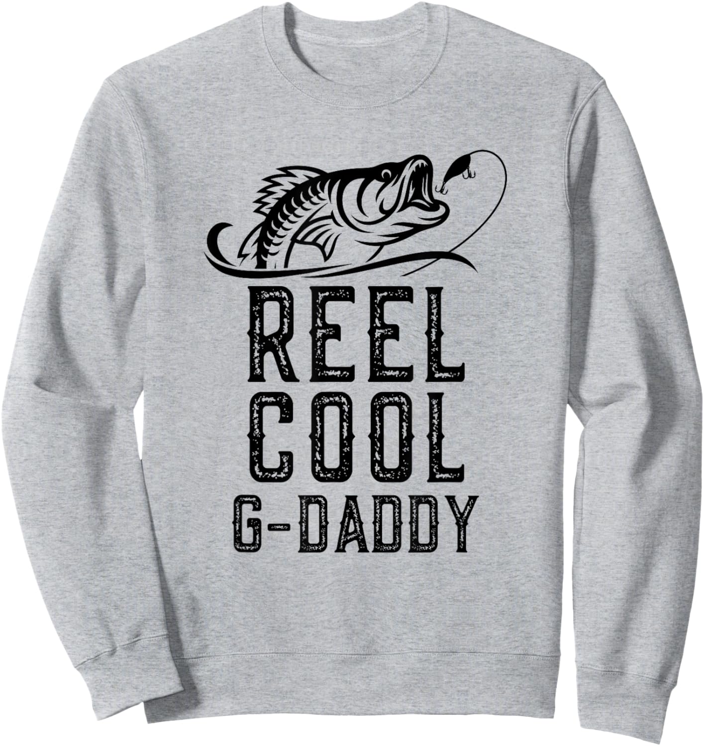 Reel Cool G-Daddy Fishing Funny Grandpa Retro GDaddy Sweatshirt - Sweatshirt | Ash