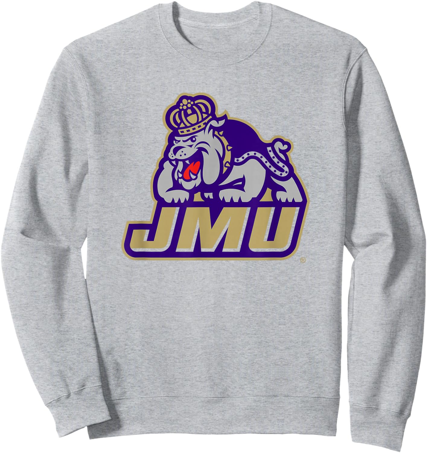 James Madison Dukes Mascot Icon White Officially Licensed Sweatshirt - Sweatshirt | Ash
