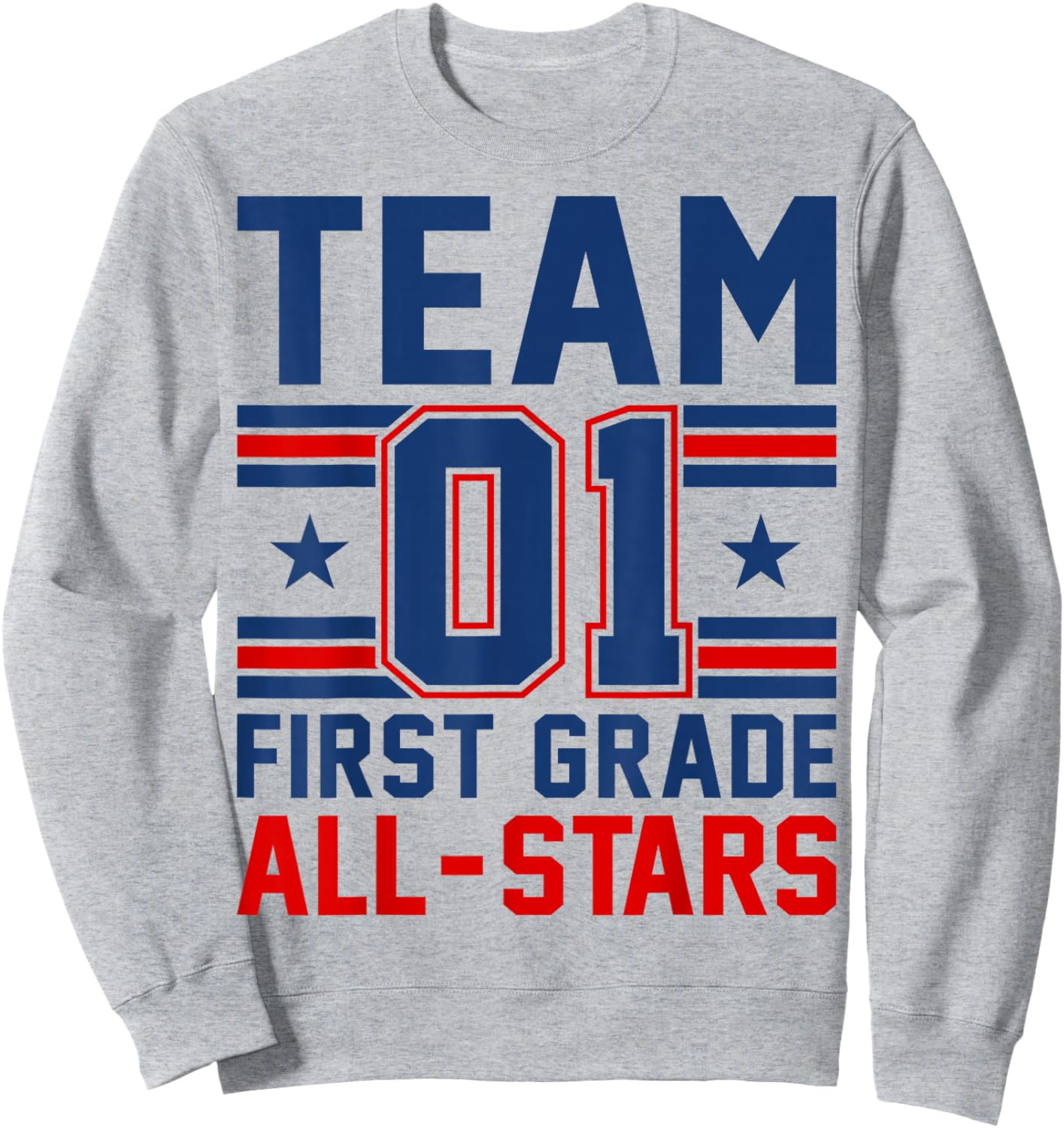 Kids Sports 01 Team First Grade 1st Grade All Stars Jersey Sweatshirt - Sweatshirt | Ash