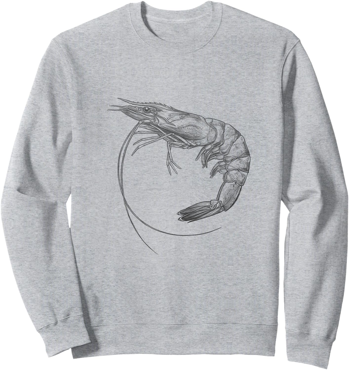 Vintage Shrimp Drawing Art Design Sweatshirt - Sweatshirt | Ash