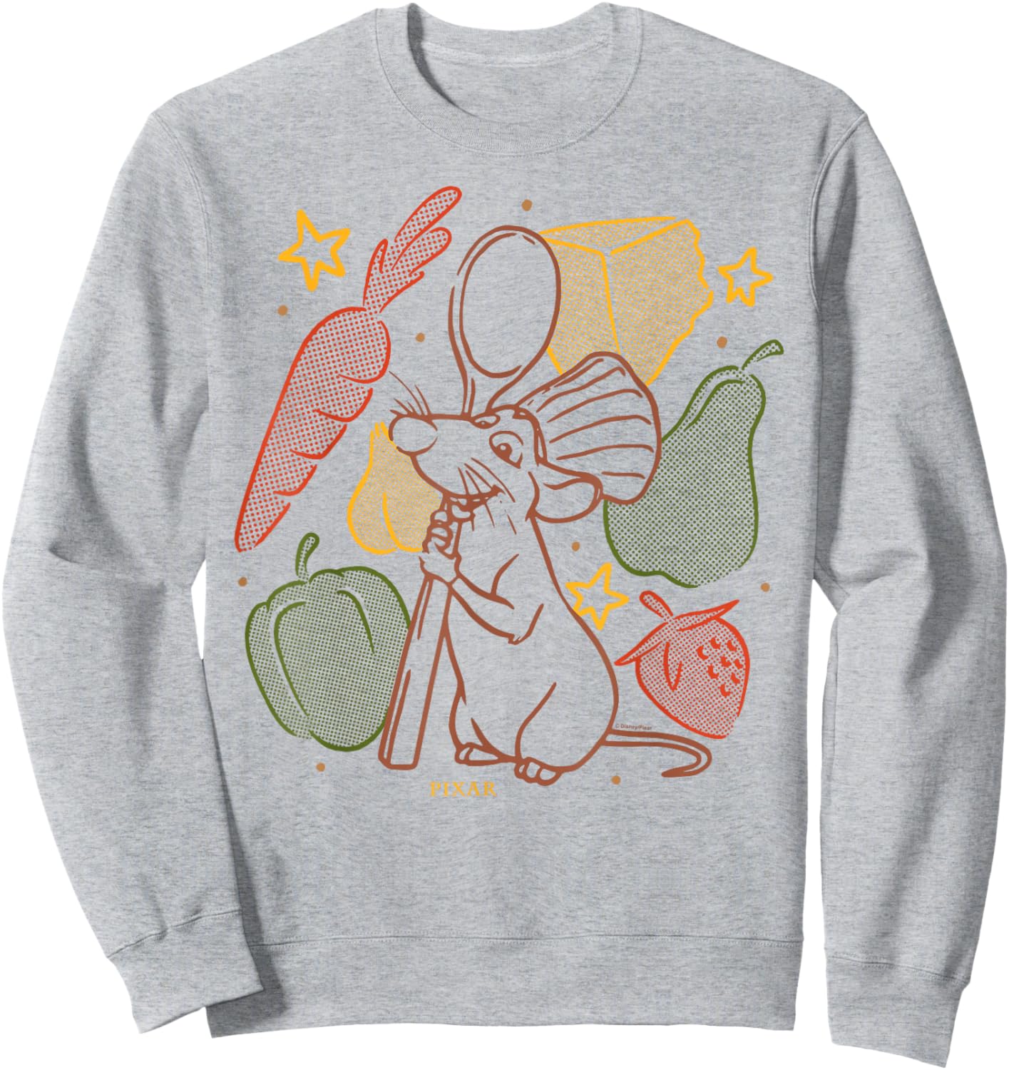 Disney - Ratatouille - Remy Holding A Spoon Among Food Sweatshirt - Sweatshirt | Ash