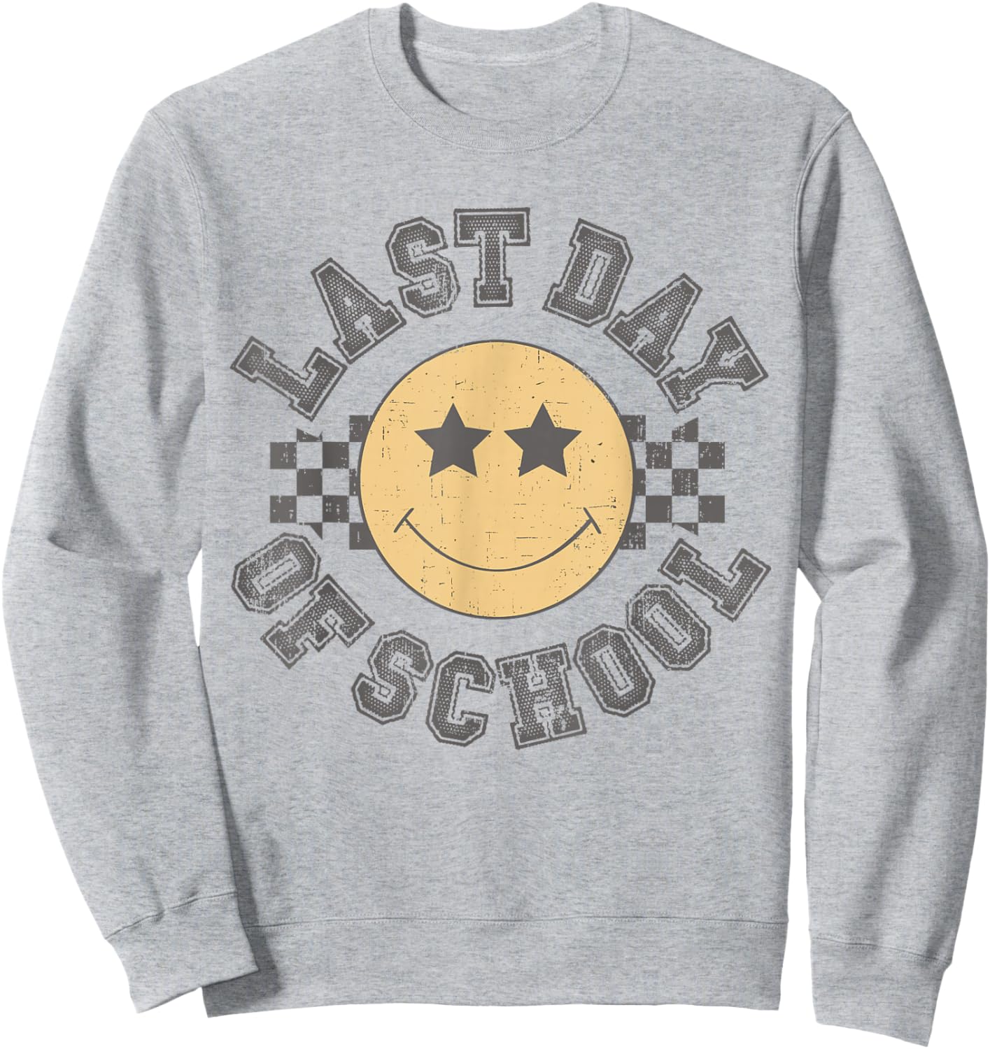 Retro Groovy Last Day of School Teacher End of The Year Girl Sweatshirt - Sweatshirt | Ash