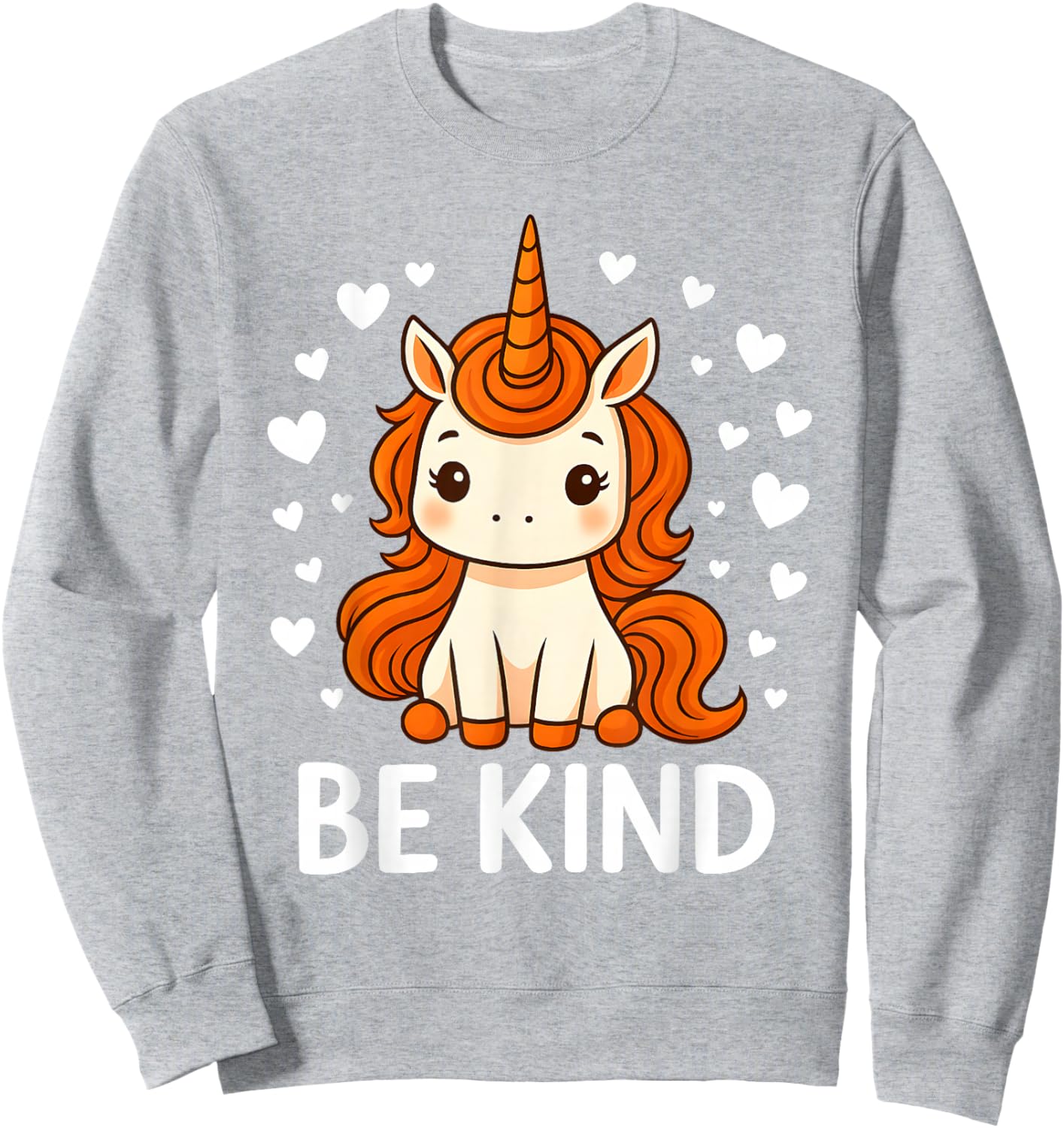 Cute Unicorn Kids Be Kind Anti Bullying Unity Day Orange Sweatshirt - Sweatshirt | Ash
