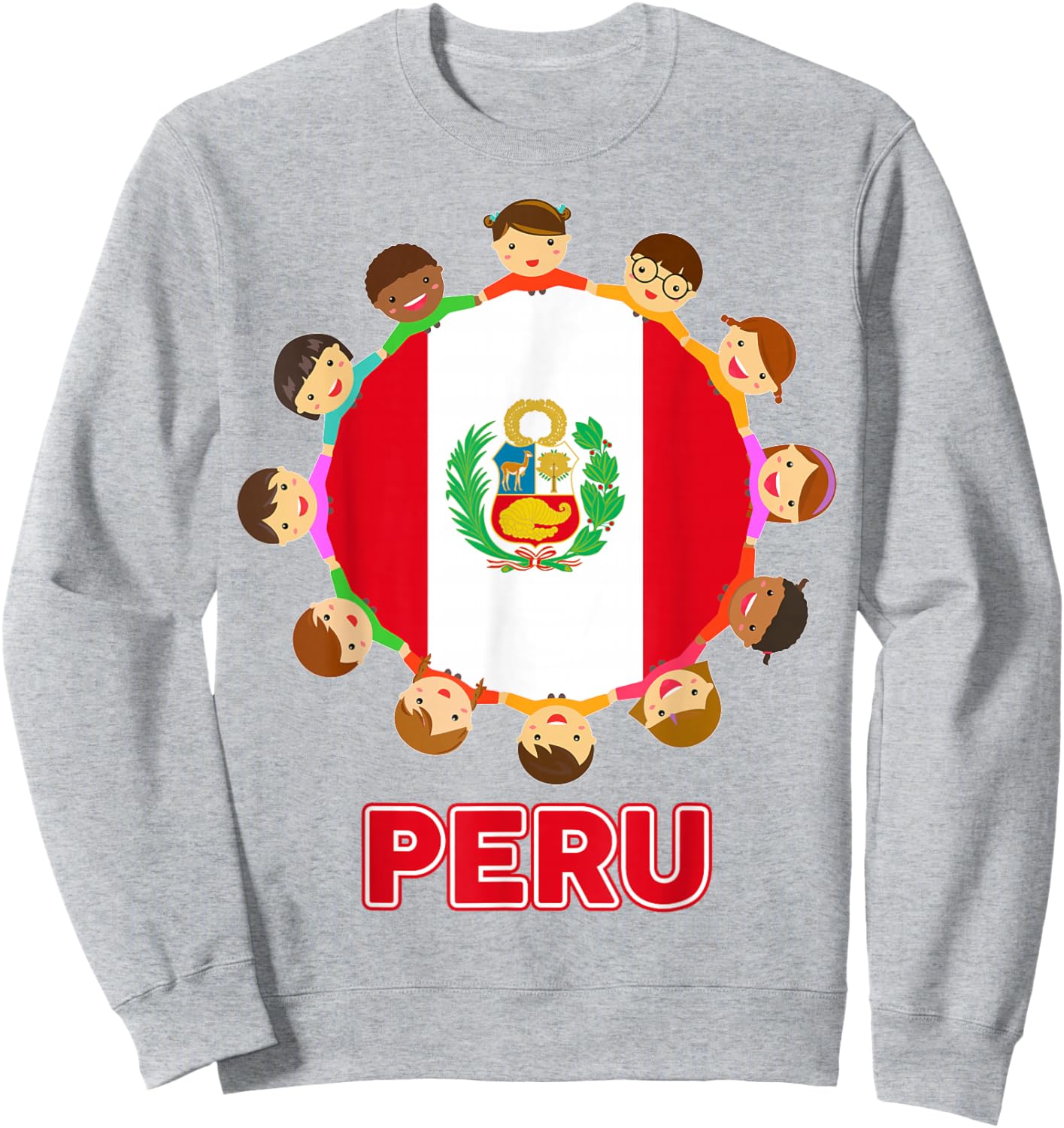 Kids Peru Flag Shirt Toddler Baby Peruvian Hispanic Heritage Sweatshirt - Sweatshirt | Ash