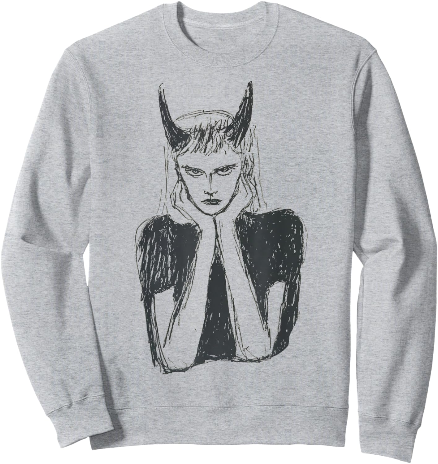 Girl Devil Women's Black Sweatshirt - Sweatshirt | Ash