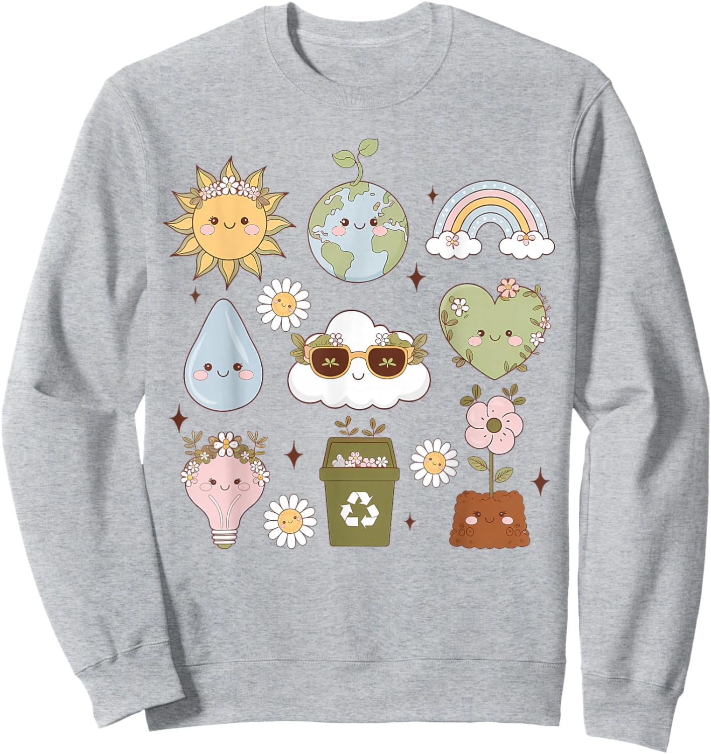 Earth day 2025 Sublimation Positive Vibes Save The Planet Sweatshirt - Sweatshirt | Ash