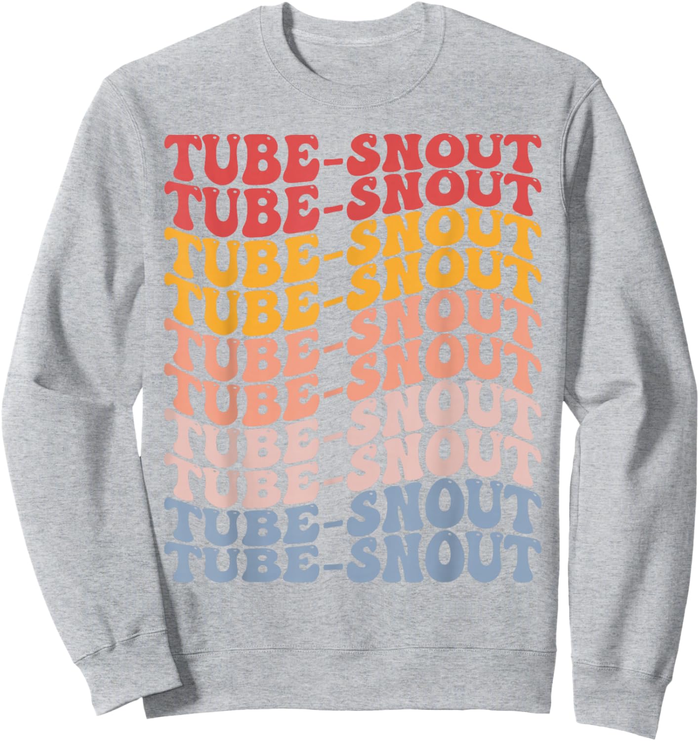 Tube-Snout Groovy Retro Fish Sweatshirt - Sweatshirt | Ash