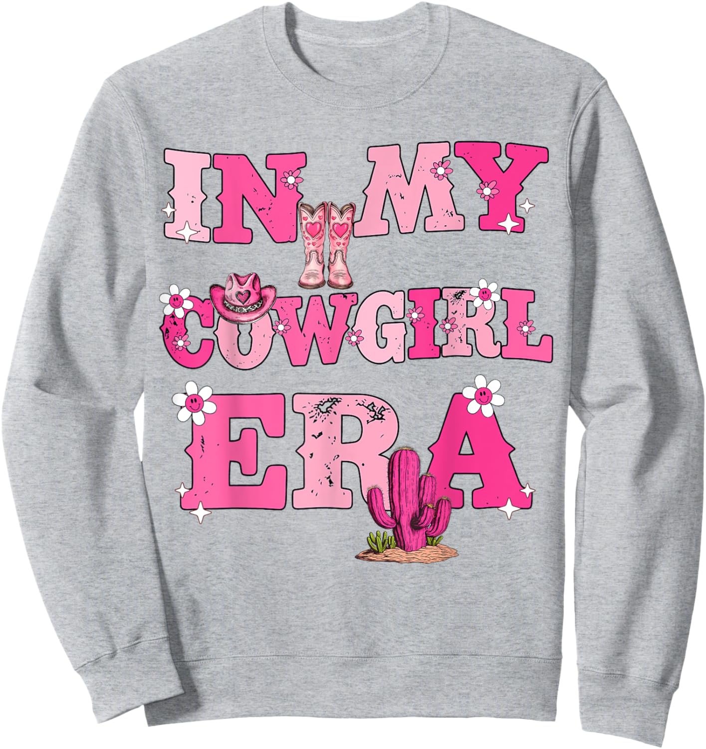 In My Cowgirl Era Retro Groovy Western Rodeo Cowgirl Cute Sweatshirt - Sweatshirt | Ash