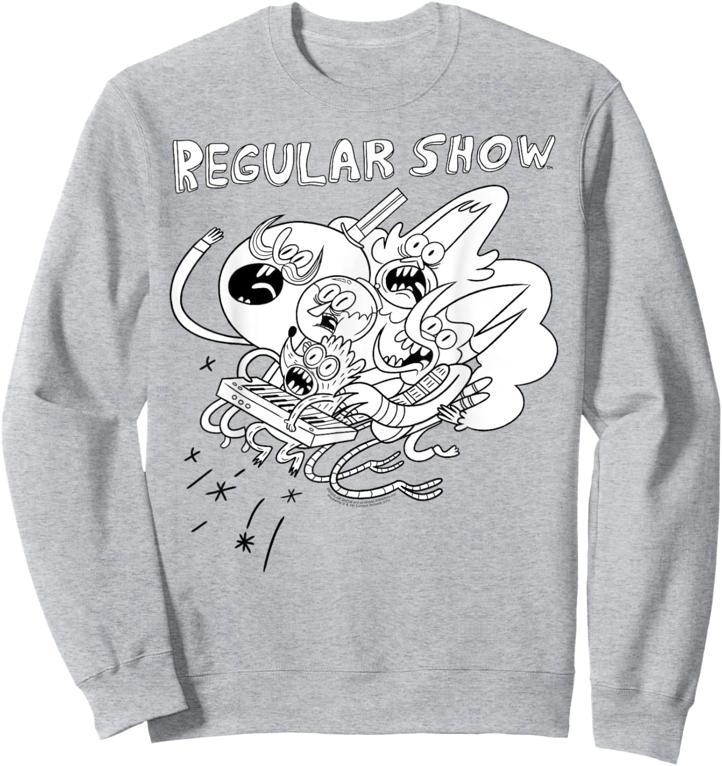 Regular Show Crazy Keyboard Characters Funny Cartoon Sweatshirt - Sweatshirt | Ash