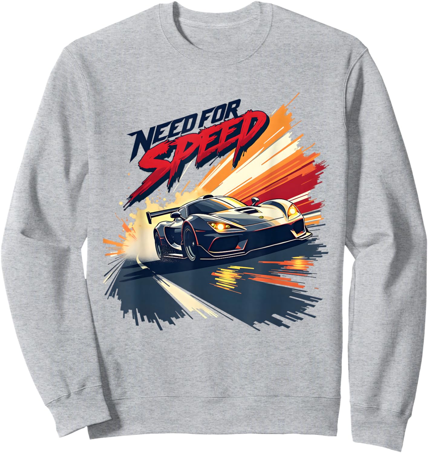 Need for Speed High-Octane Racing Graphic Design Sweatshirt - Sweatshirt | Ash