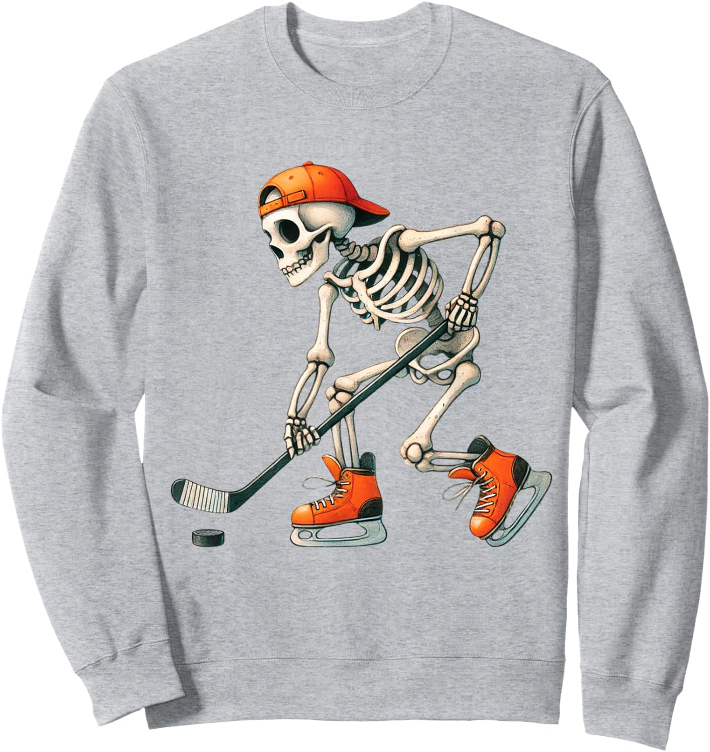 Skeleton Ice Hockey Halloween Costume Men Boys Kids Sweatshirt - Sweatshirt | Ash