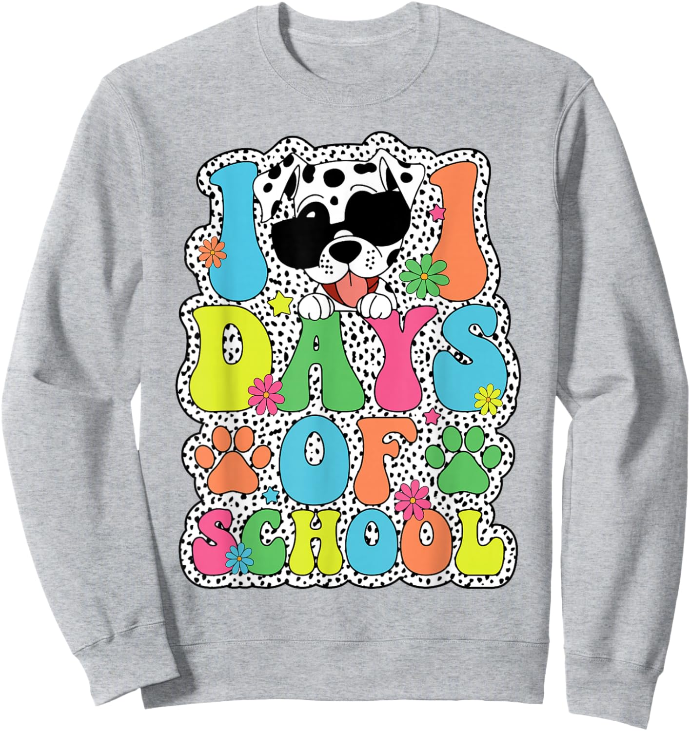 100 Days Of School Dalmatian Dog Boy Kid 100th Day Of School Sweatshirt - Sweatshirt | Ash