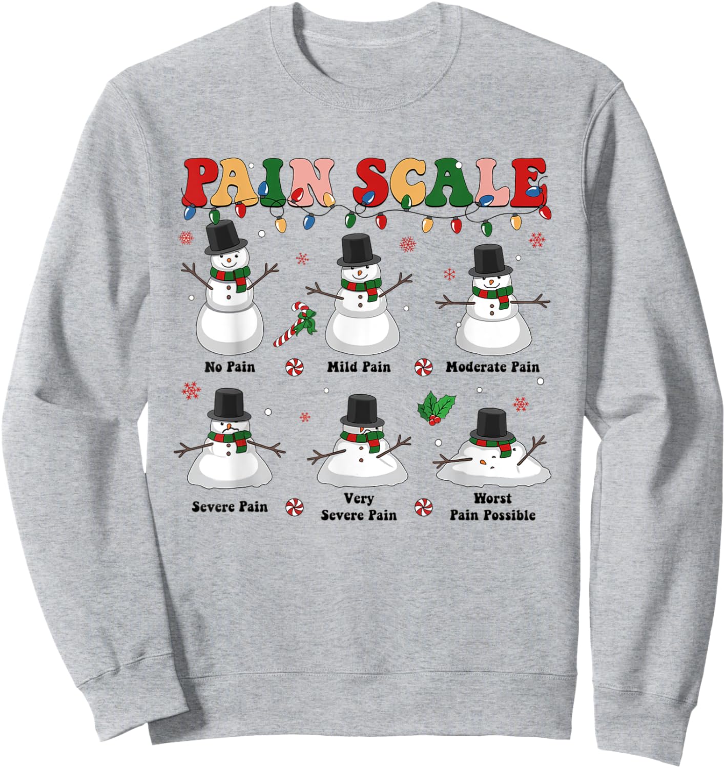 Pain Scale Christmas Nurse Triage and Pain Assessment Sweatshirt - Sweatshirt | Ash
