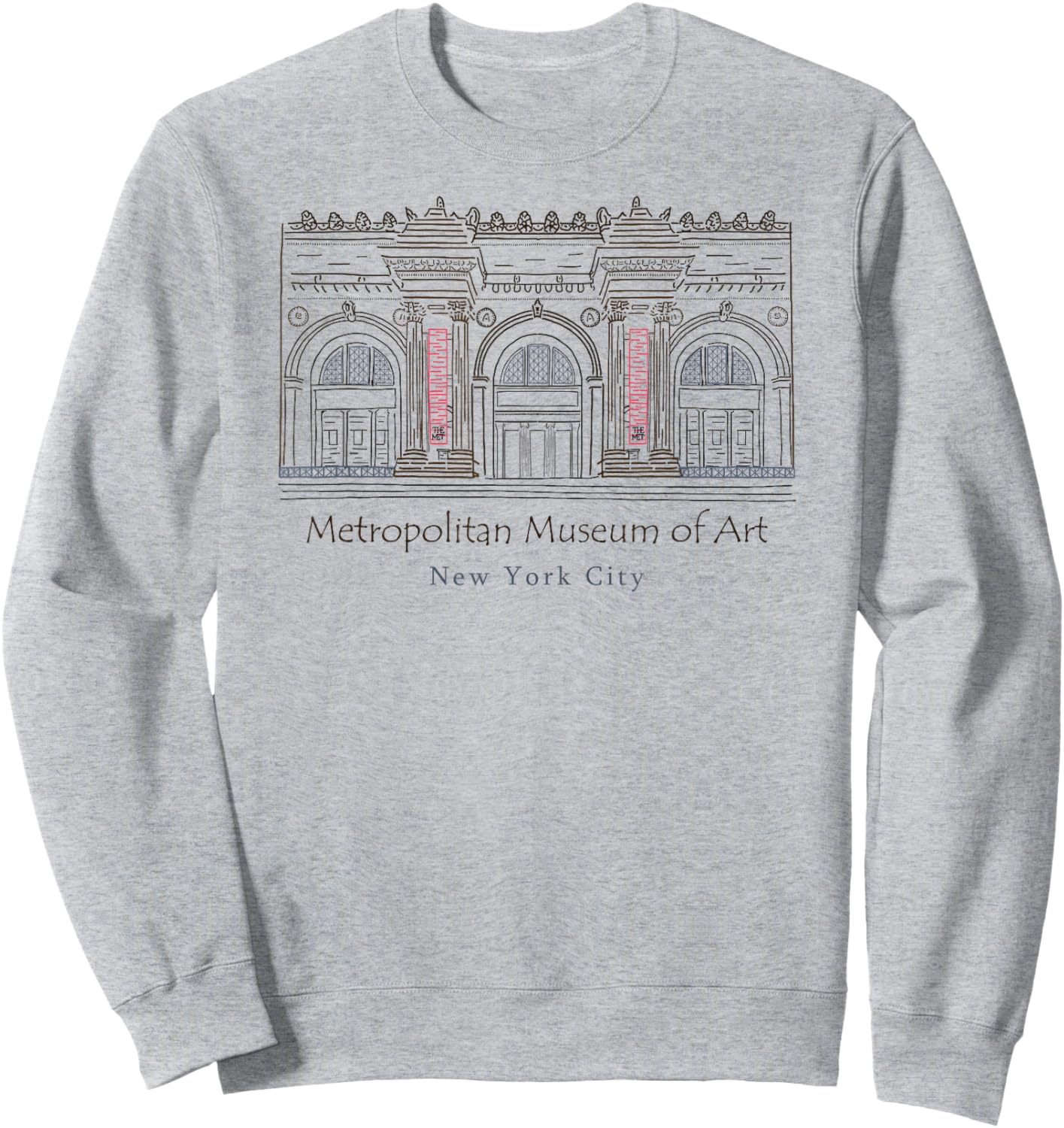 New York City, Metropolitan Museum of Art, USA, Hand drawing Sweatshirt - Sweatshirt | Ash