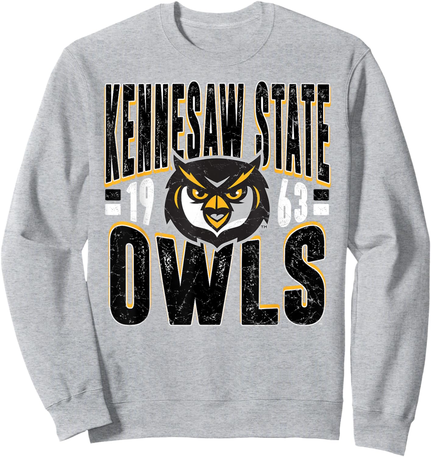 Kennesaw State Owls Vintage 90's Retro Gray Sweatshirt - Sweatshirt | Ash