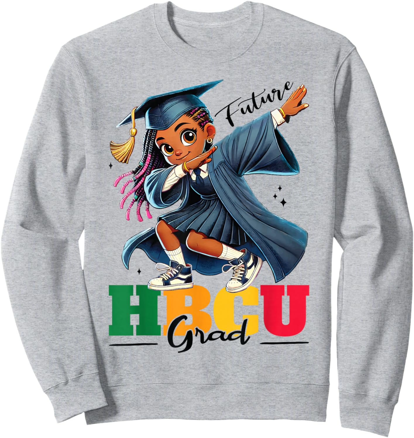 Future HBCU Grad kids Black Girl Afro Black History Month Sweatshirt - Sweatshirt | Ash