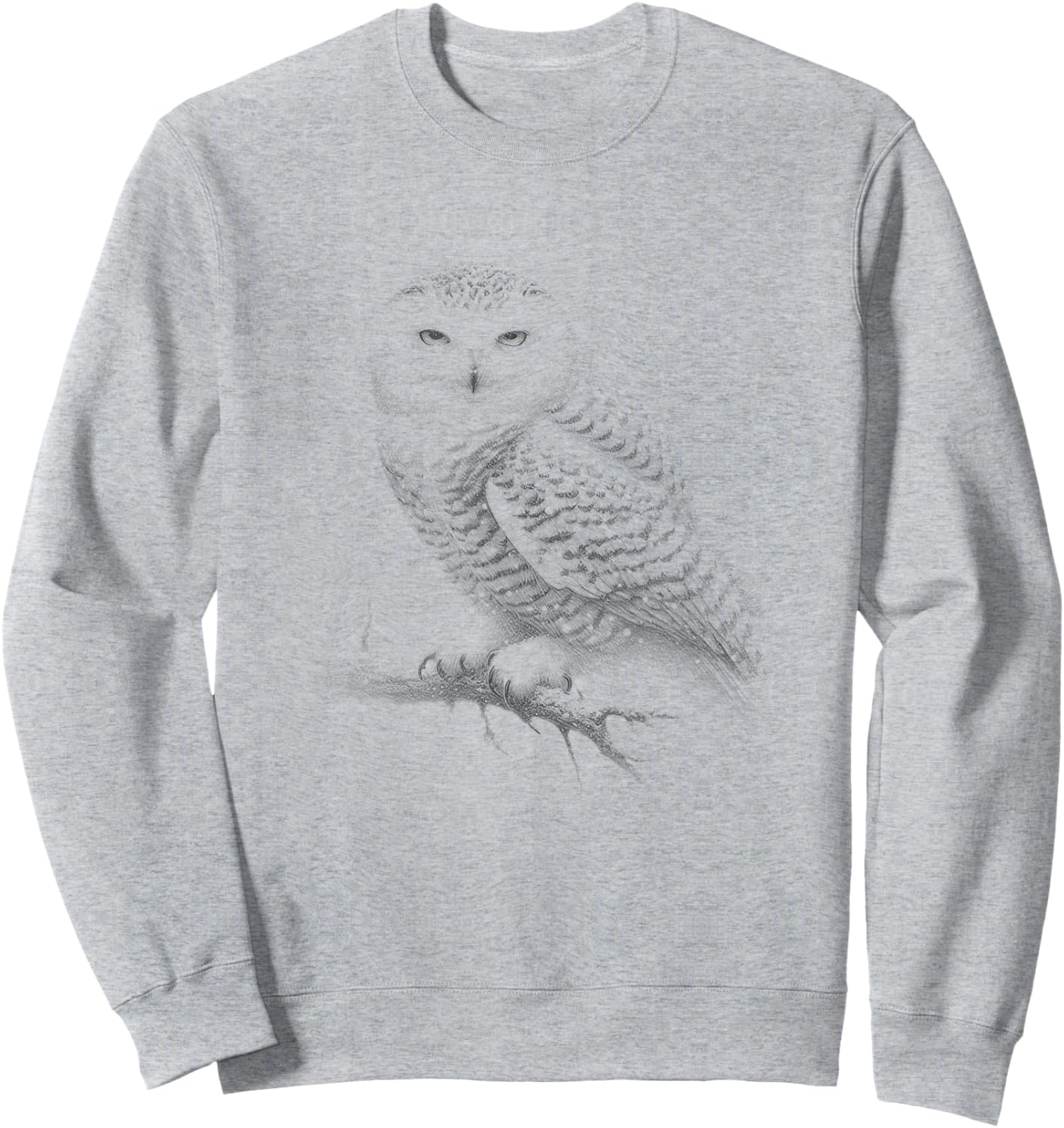 Vintage Snowy Owl Drawing Art Design Sweatshirt - Sweatshirt | Ash