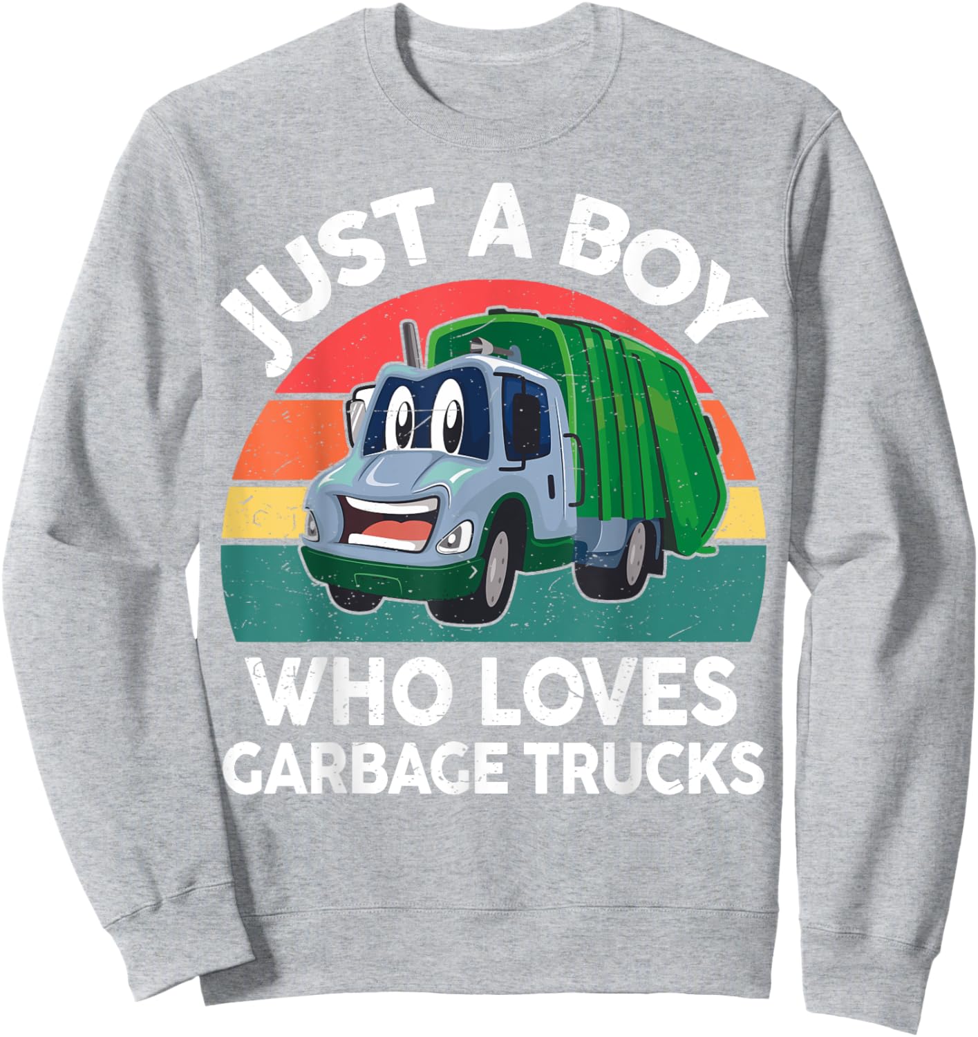 Toddler Boy Who Loves Garbage Trucks Shirt Trash Truck Kids Sweatshirt - Sweatshirt | Ash