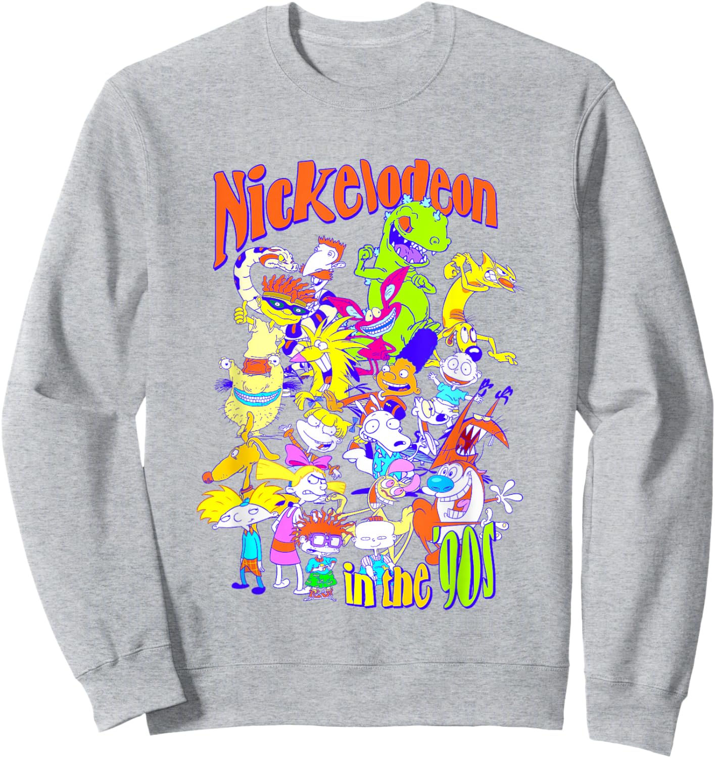 Nickelodeon Made In The 90's Multi Franchise Color Crew Sweatshirt - Sweatshirt | Ash