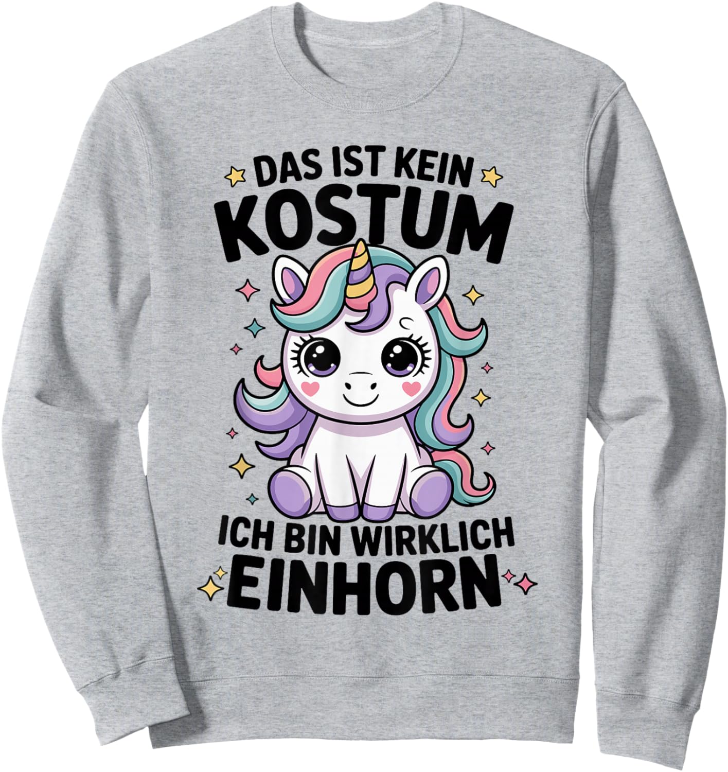 Karenval Women's Girls' Unicorn Funny Sweatshirt - Sweatshirt | Ash