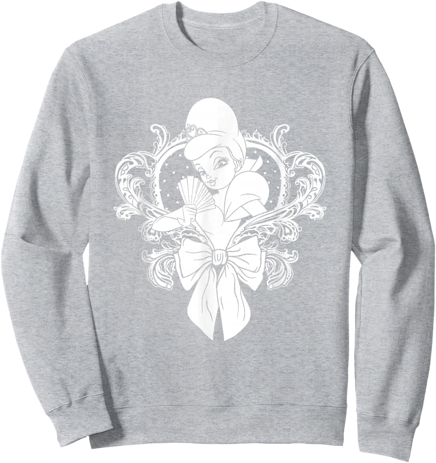 Disney The Princess And The Frog Cute Charlotte Chest Logo Sweatshirt - Sweatshirt | Ash