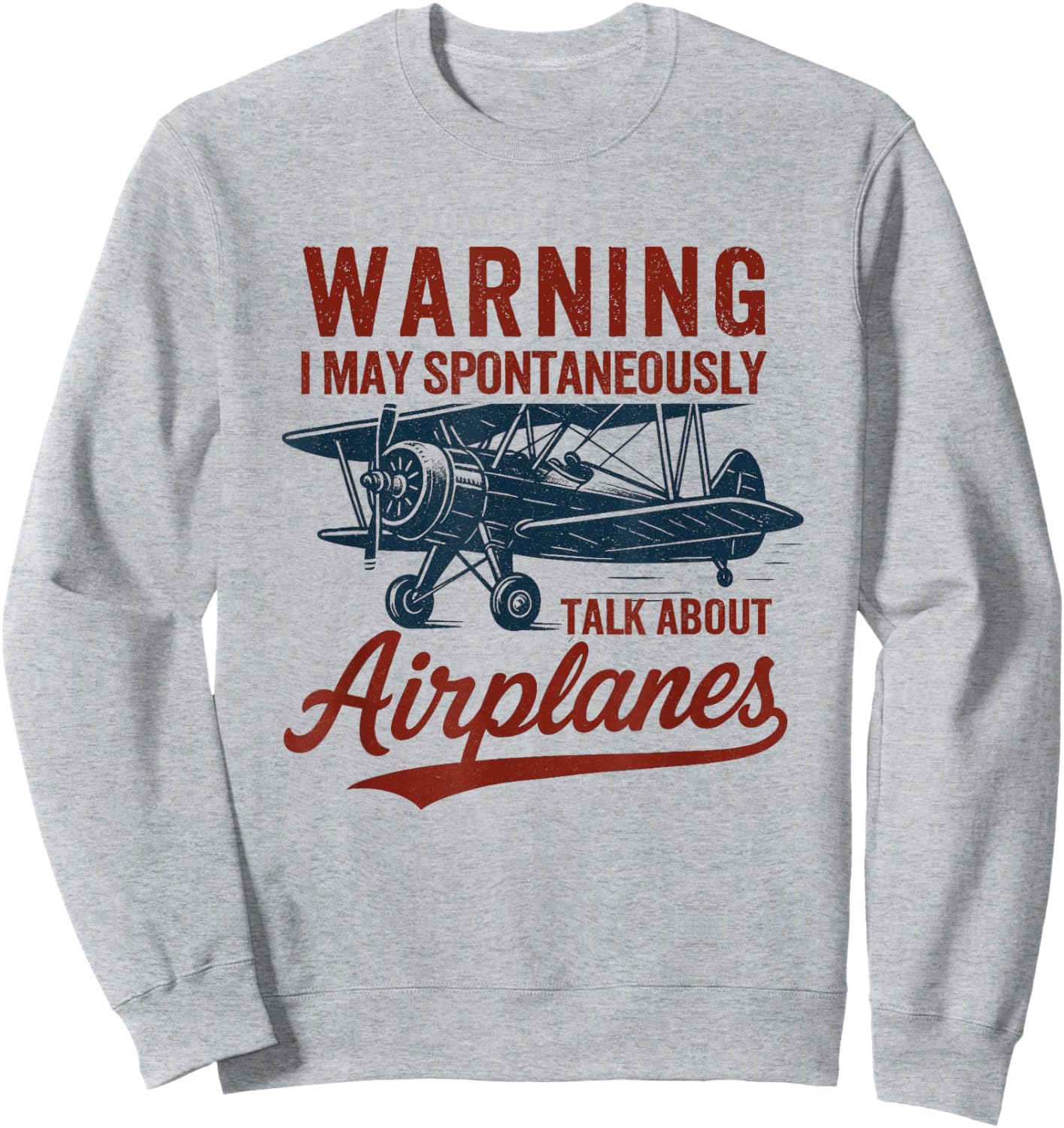 I May Talk About Airplanes Funny Pilot Aviation Airplane Sweatshirt - Sweatshirt | Ash