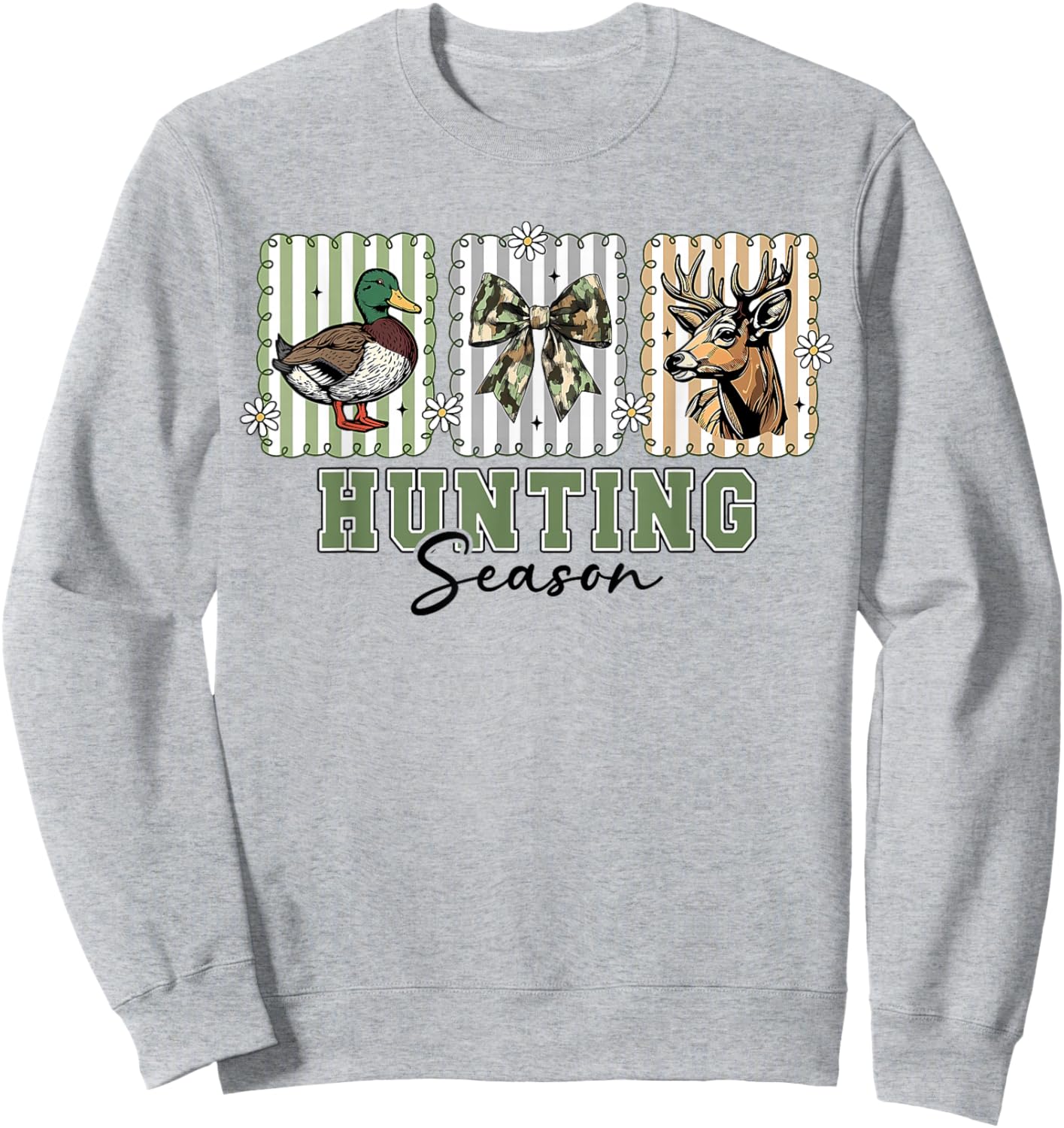 Camo Coquette Bow Deer Duck Hunting Season Women Girls Kids Sweatshirt - Sweatshirt | Ash