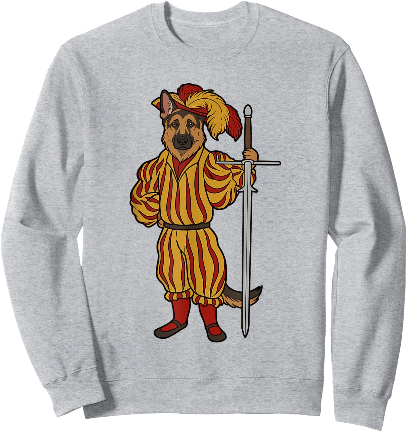 Landsknecht German Shepherd Dog Historical Fencing Guard Sweatshirt - Sweatshirt | Ash