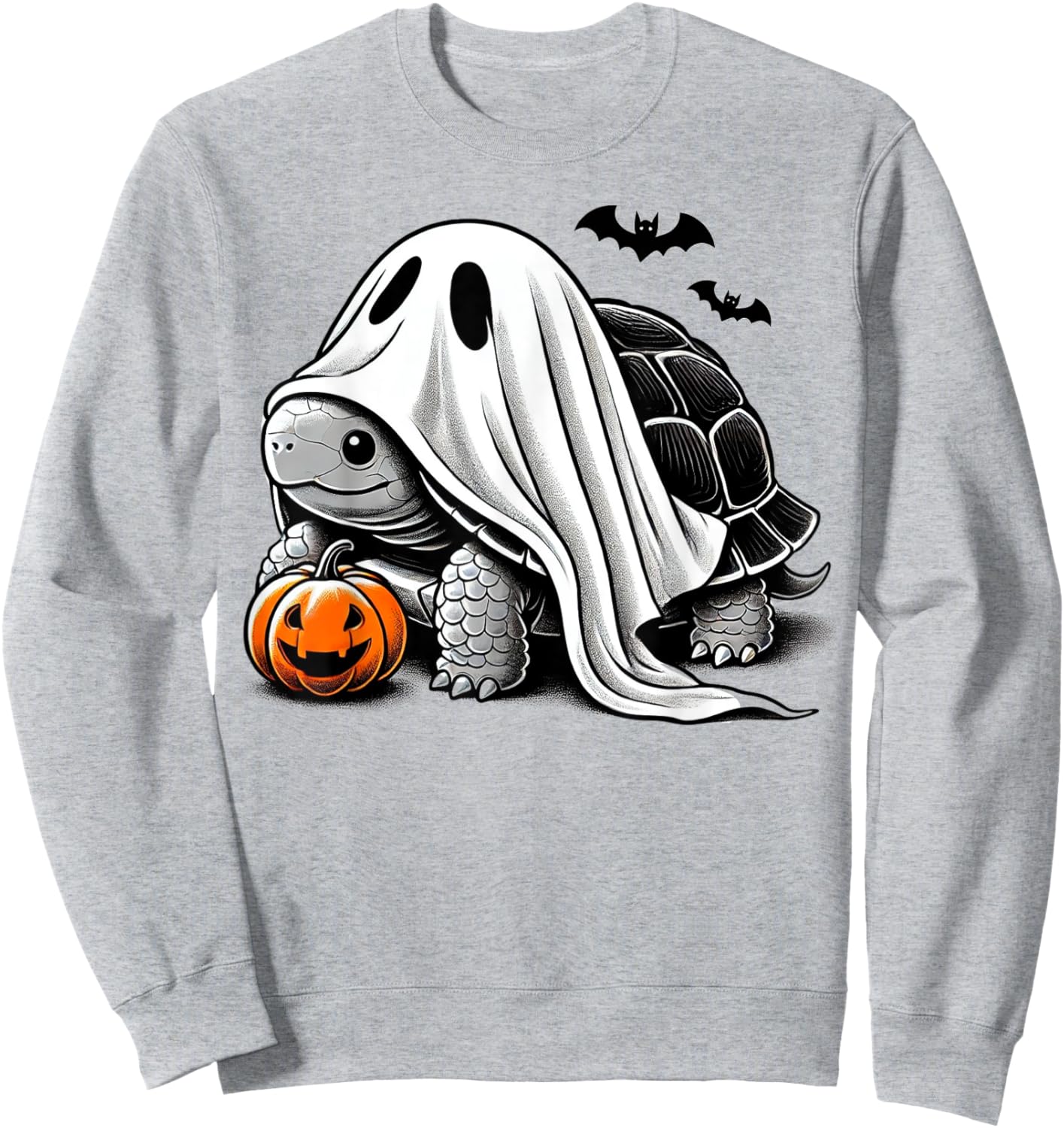 Halloween Turtle Ghost Pumpkin Costume Terrapin Tortoise Sweatshirt - Sweatshirt | Ash