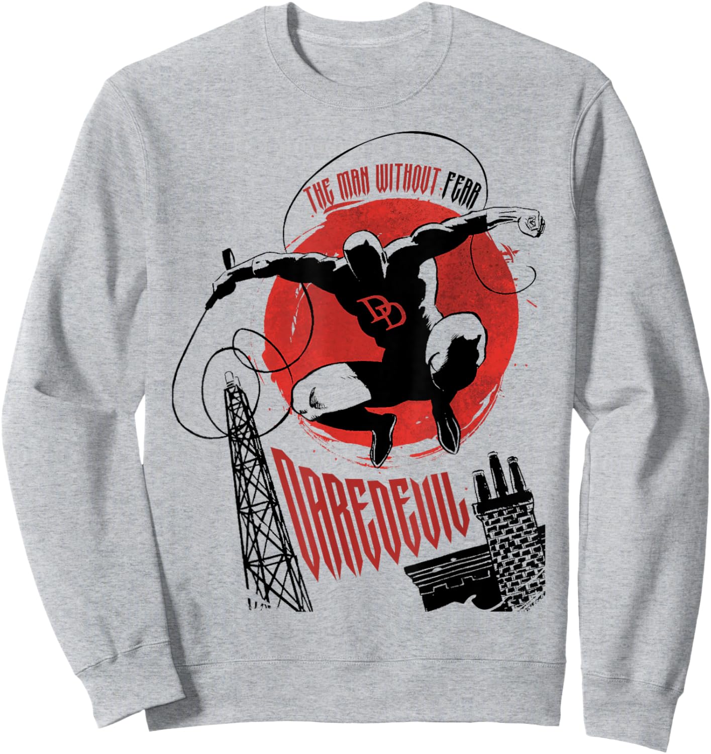 Marvel Comics Daredevil The Man Without Fear Silhouette Sweatshirt - Sweatshirt | Ash