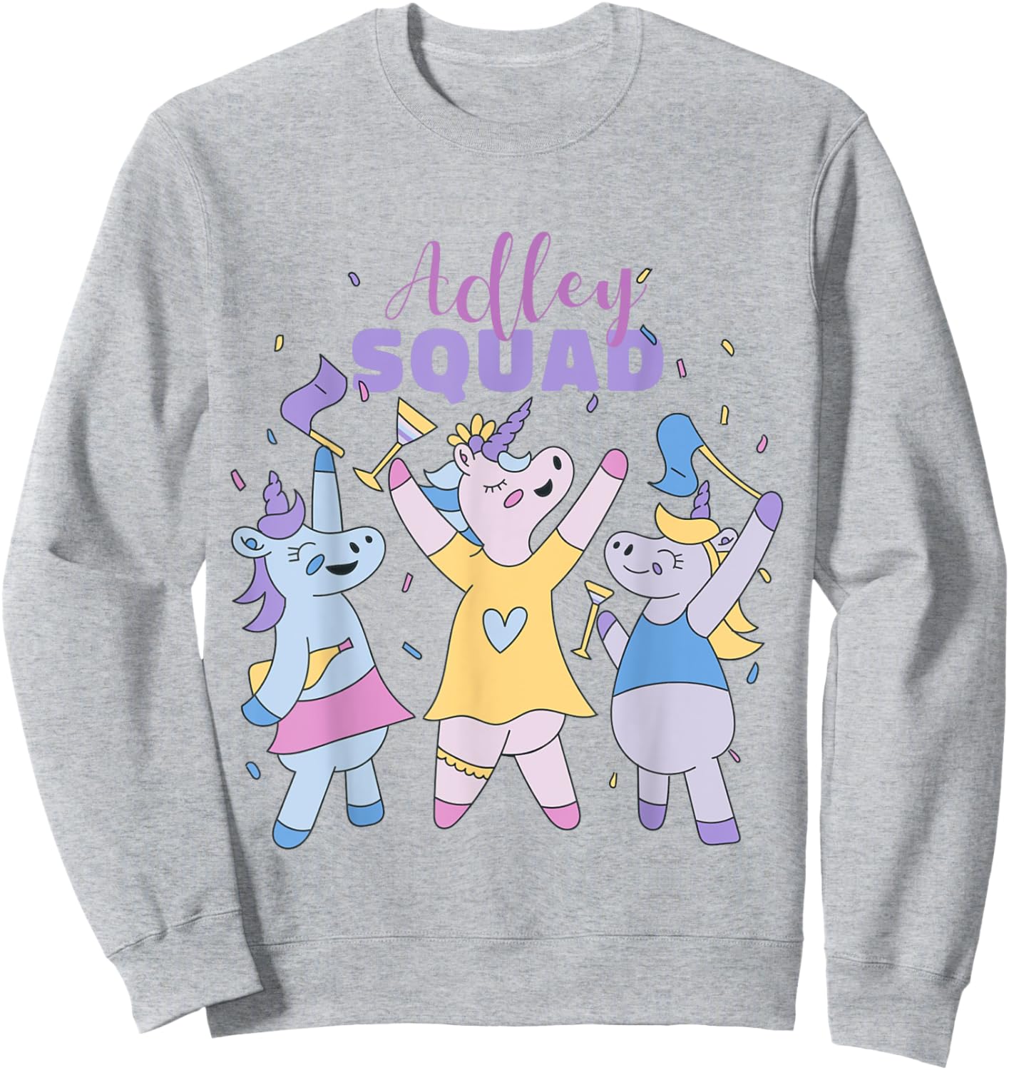 Adley Merch Unicorn Design Sweatshirt - Sweatshirt | Ash