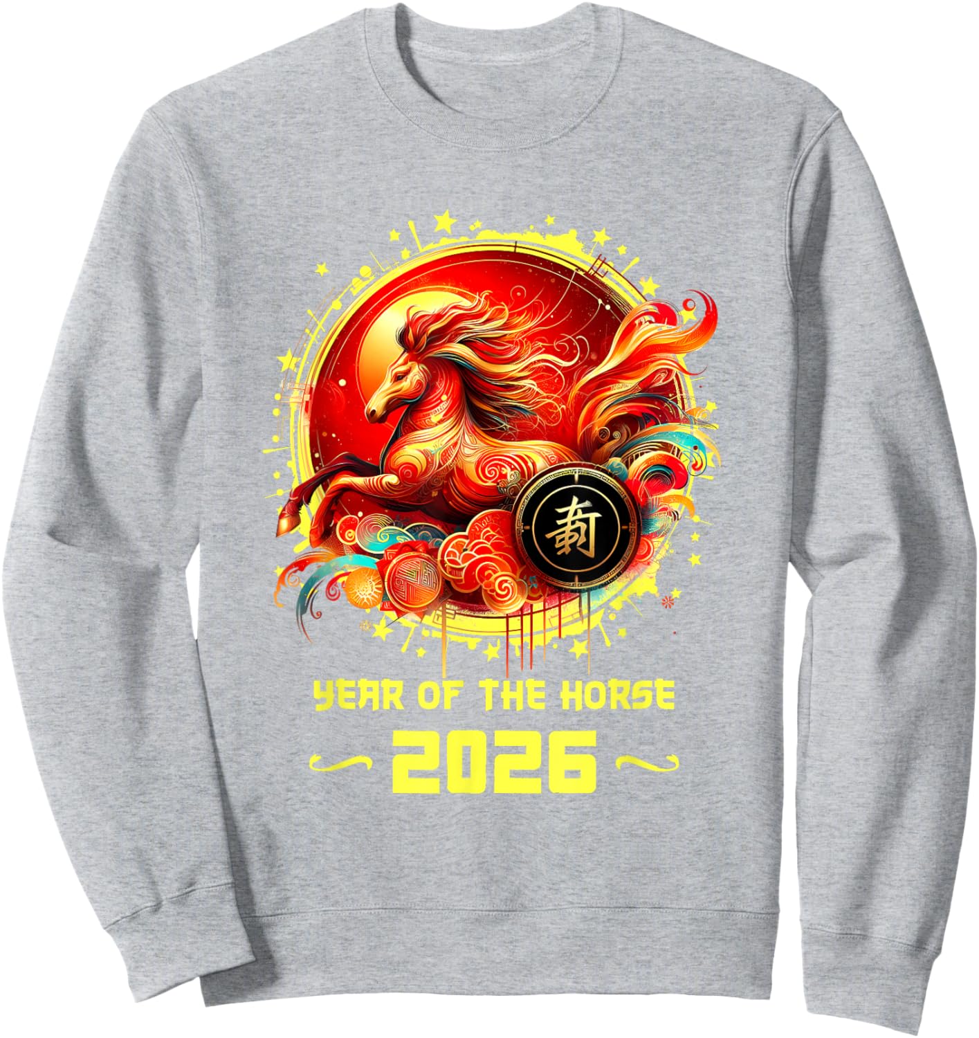 Chinese New Year 2026 Horse Happy Chinese New Year 2026 Sweatshirt - Sweatshirt | Ash