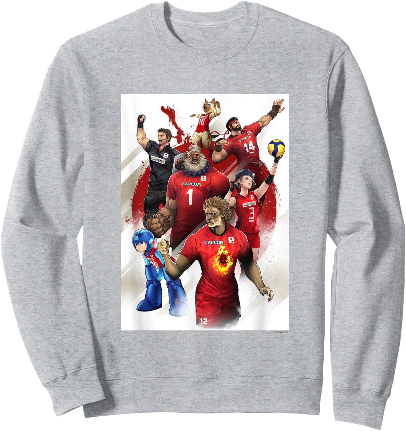 Japan National Volleyball Team x Capcom Collaboration ２ Sweatshirt - Sweatshirt | Ash