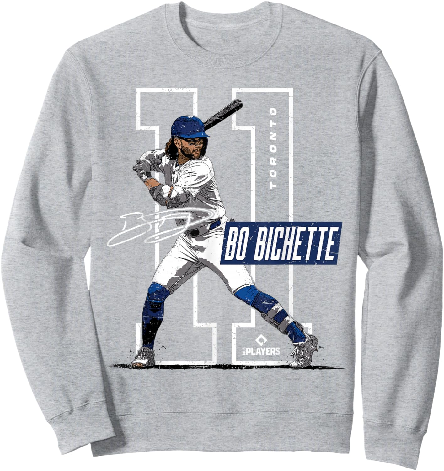 License Champs | Bo Bichette Toronto Blue -Kids Baseball Fan Sweatshirt - Sweatshirt | Ash