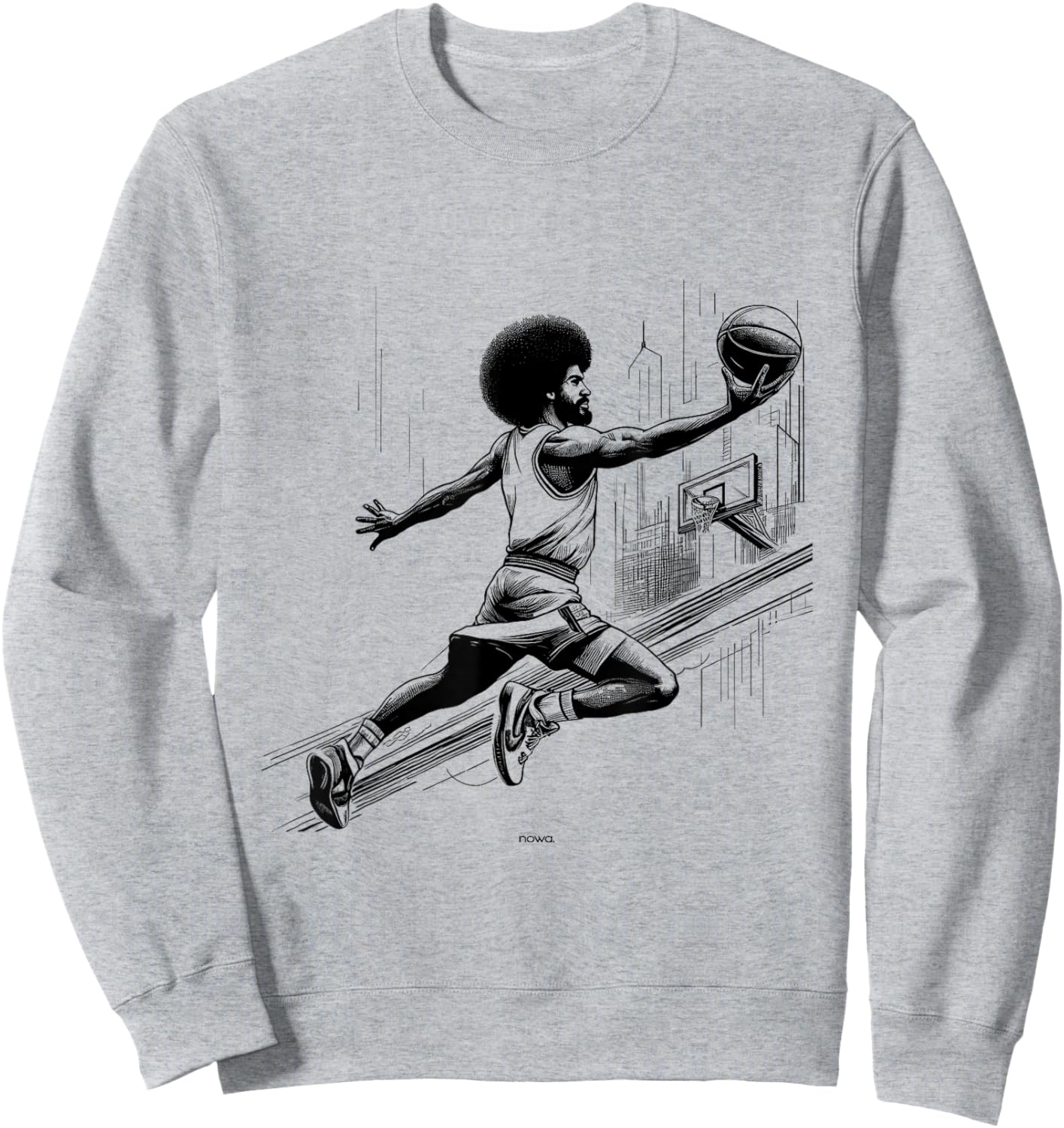 Legendary Doctor J Julius Afro Layup City Sweatshirt - Sweatshirt | Ash
