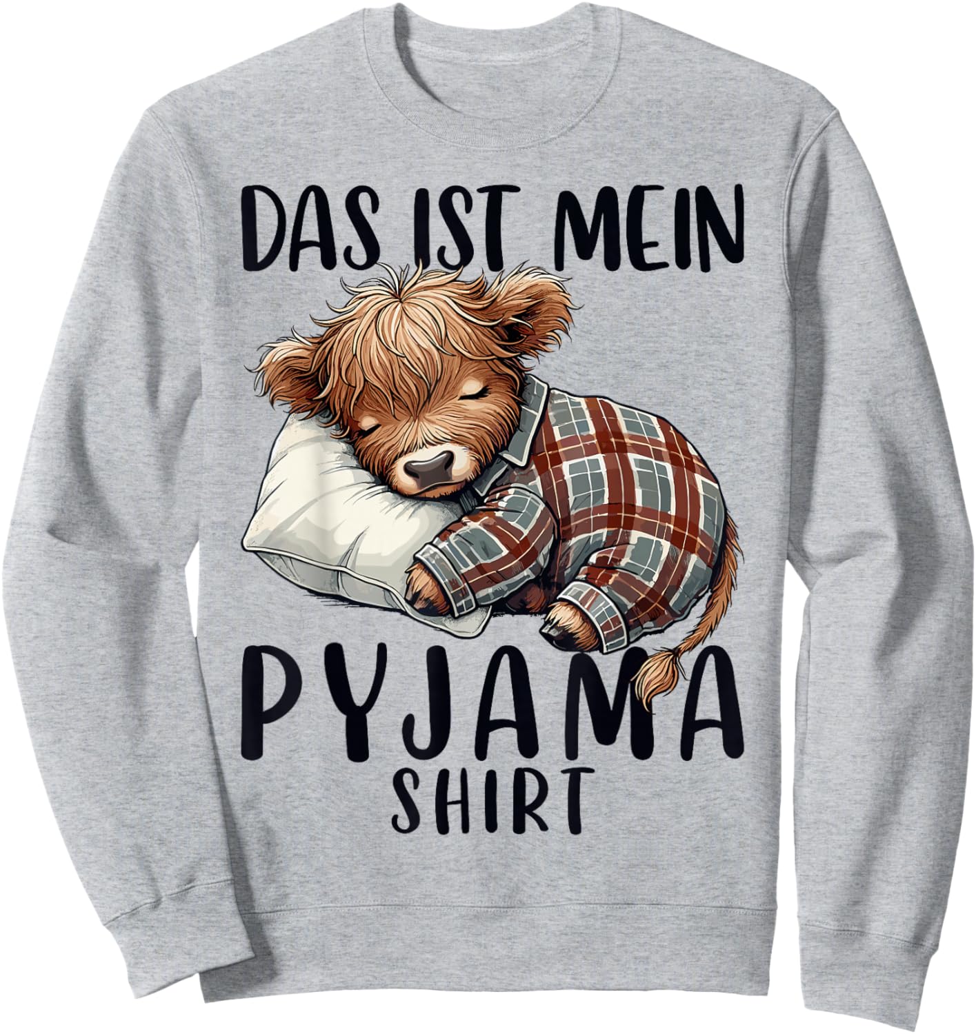 Sleep Shirt Highland Cow Highland Cow Sleep Pyjama Sweatshirt - Sweatshirt | Ash