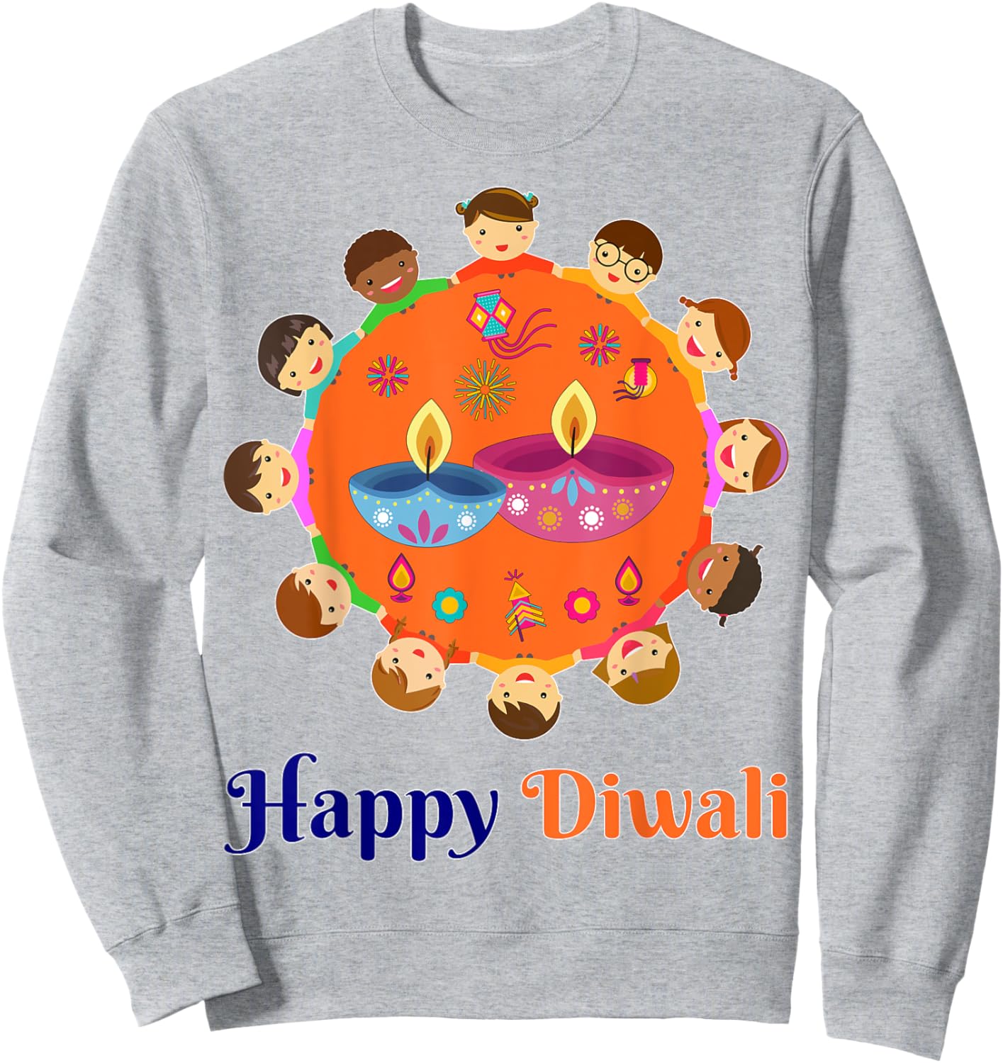 Toddler Diwali-Shirt Kid Men Women Family Hindu Happy Diwali Sweatshirt - Sweatshirt | Ash